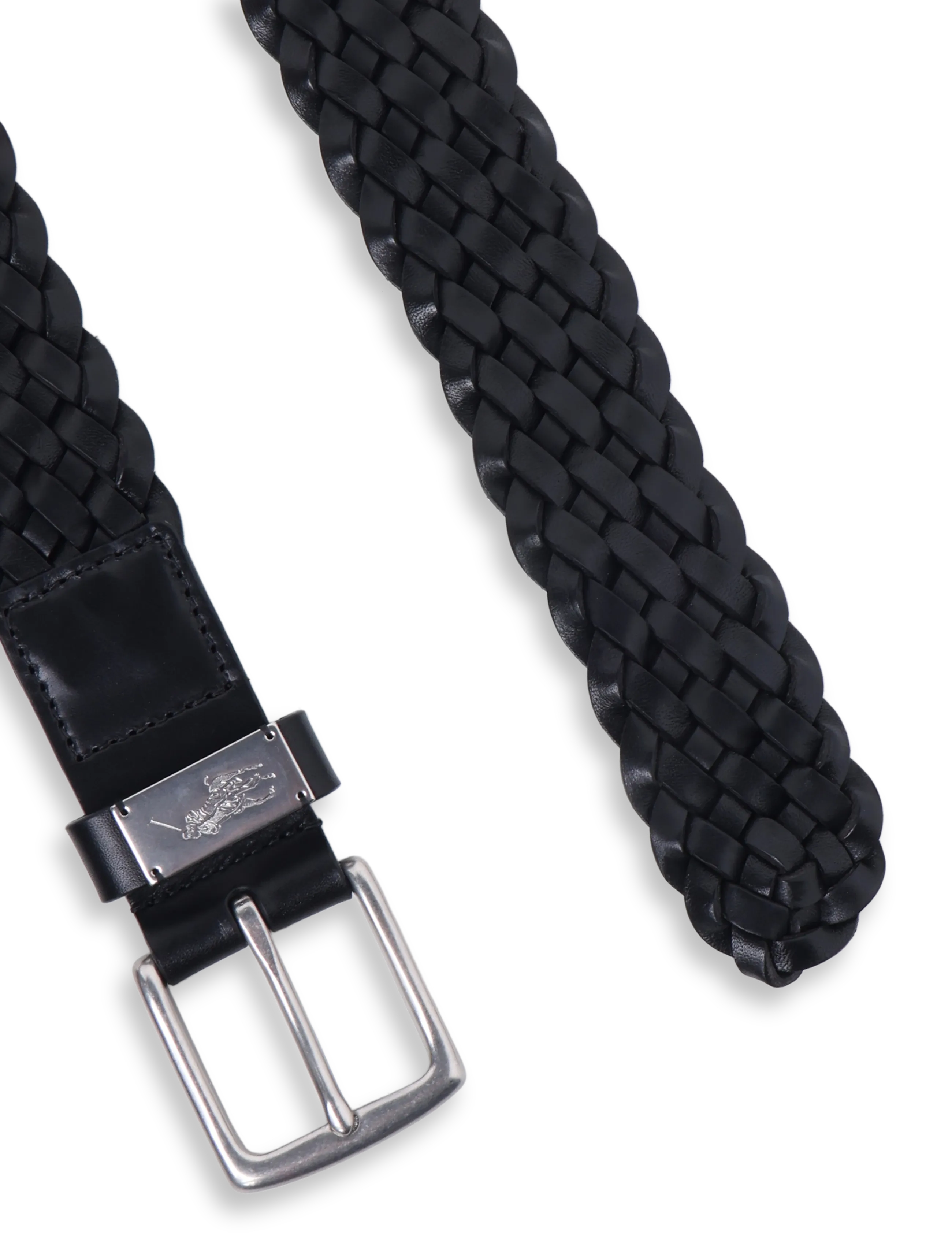 Polo Ralph Lauren - LEATHER-BRAIDED BELT-BLT-MED - flätade skärp - black - 1