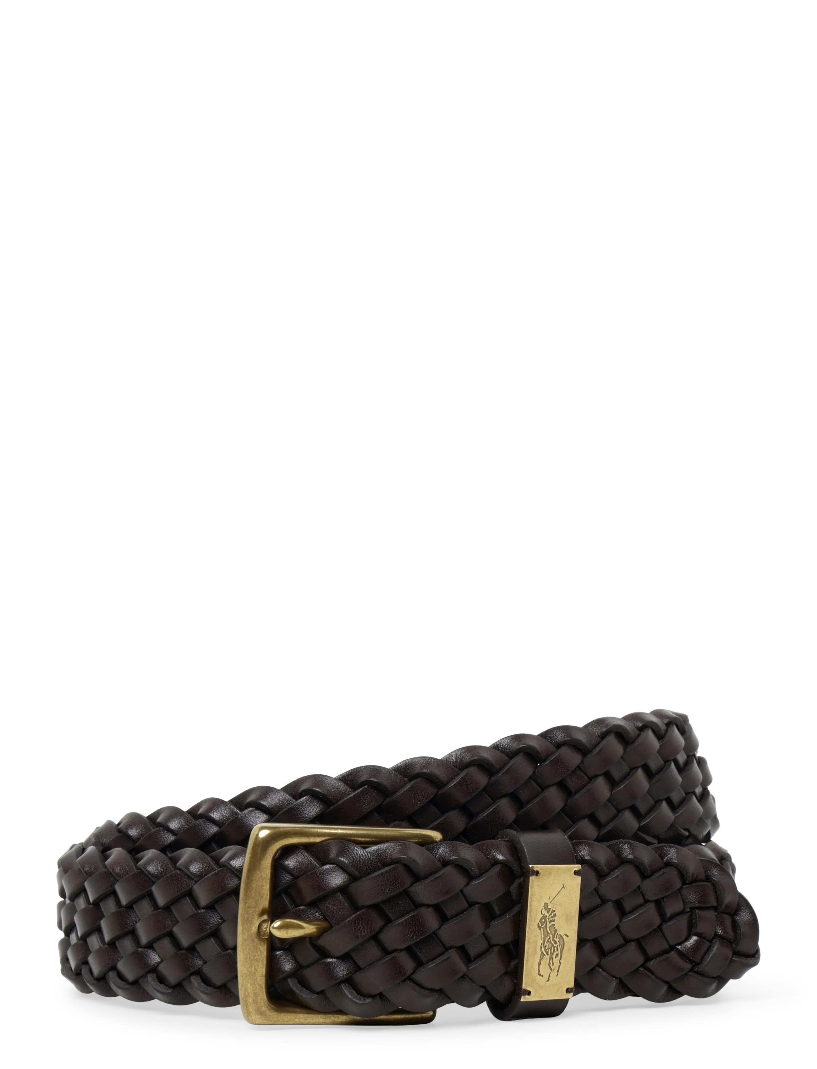 Polo Ralph Lauren LEATHER-BRAIDED BELT-BLT-MED - Geflochtene Gürtel - DARK BROWN / brown