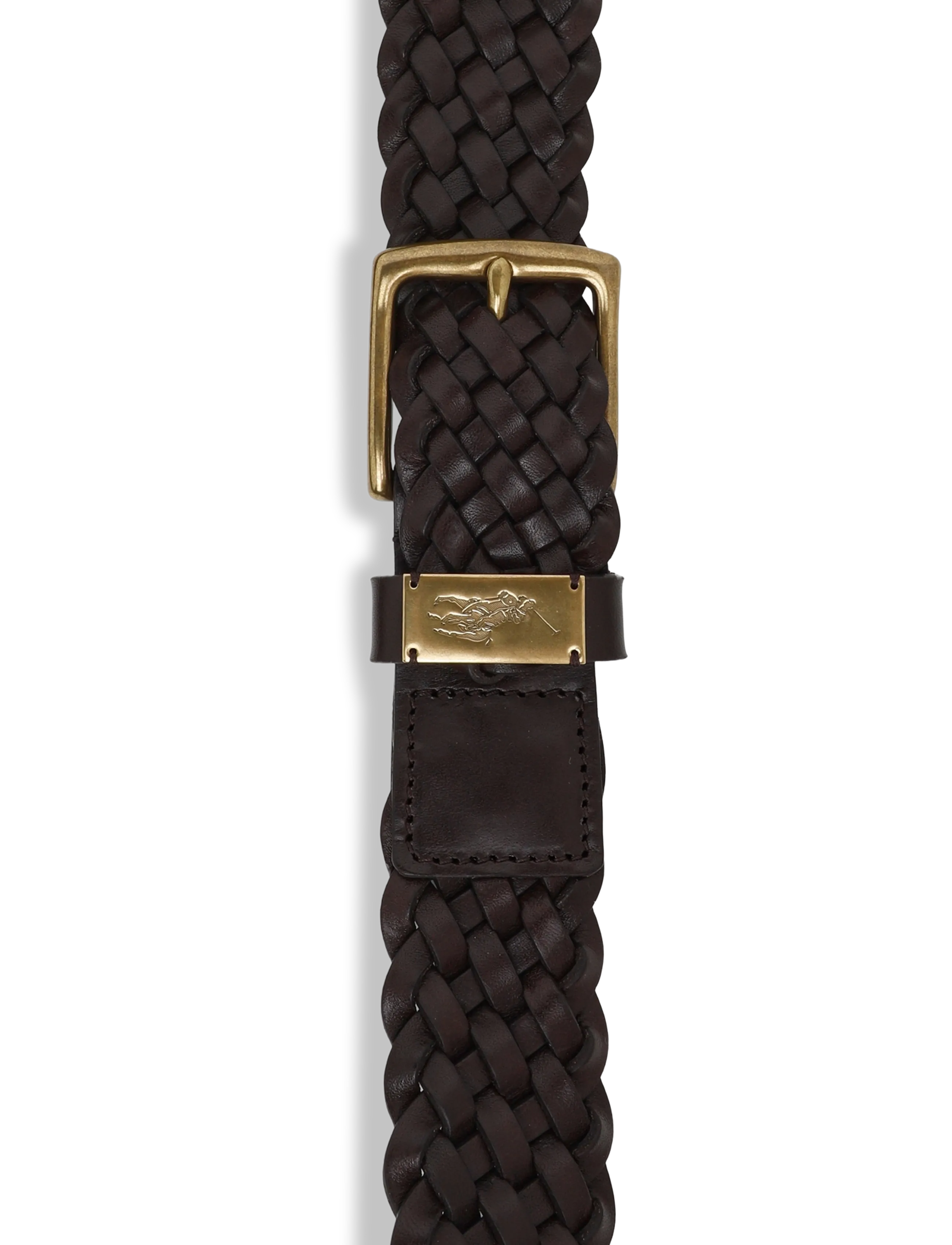 Polo Ralph Lauren - LEATHER-BRAIDED BELT-BLT-MED - geflochtene gürtel - dark brown - 2