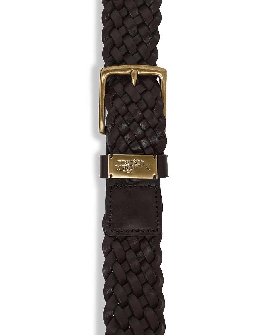 Polo Ralph Lauren - LEATHER-BRAIDED BELT-BLT-MED - geflochtene gürtel - dark brown - 2