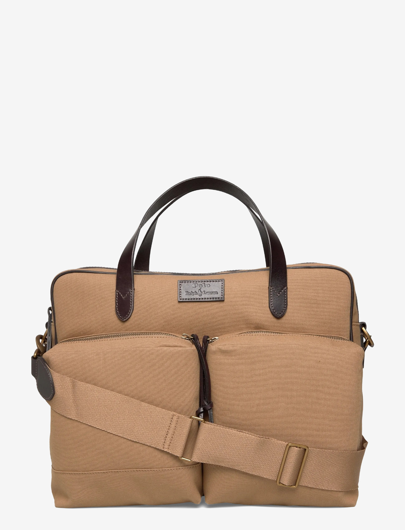 Polo Ralph Lauren - Leather-Trim Canvas Commuter Bag - shop by occasion - montana khaki/bro - 0