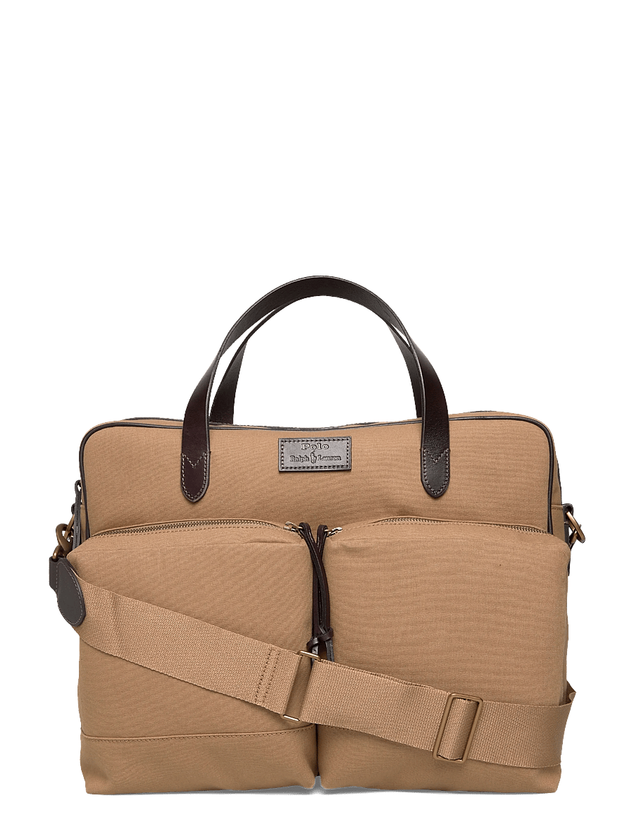 Polo Ralph Lauren - Leather-Trim Canvas Commuter Bag - osta olukorra järgi - montana khaki/bro - 0
