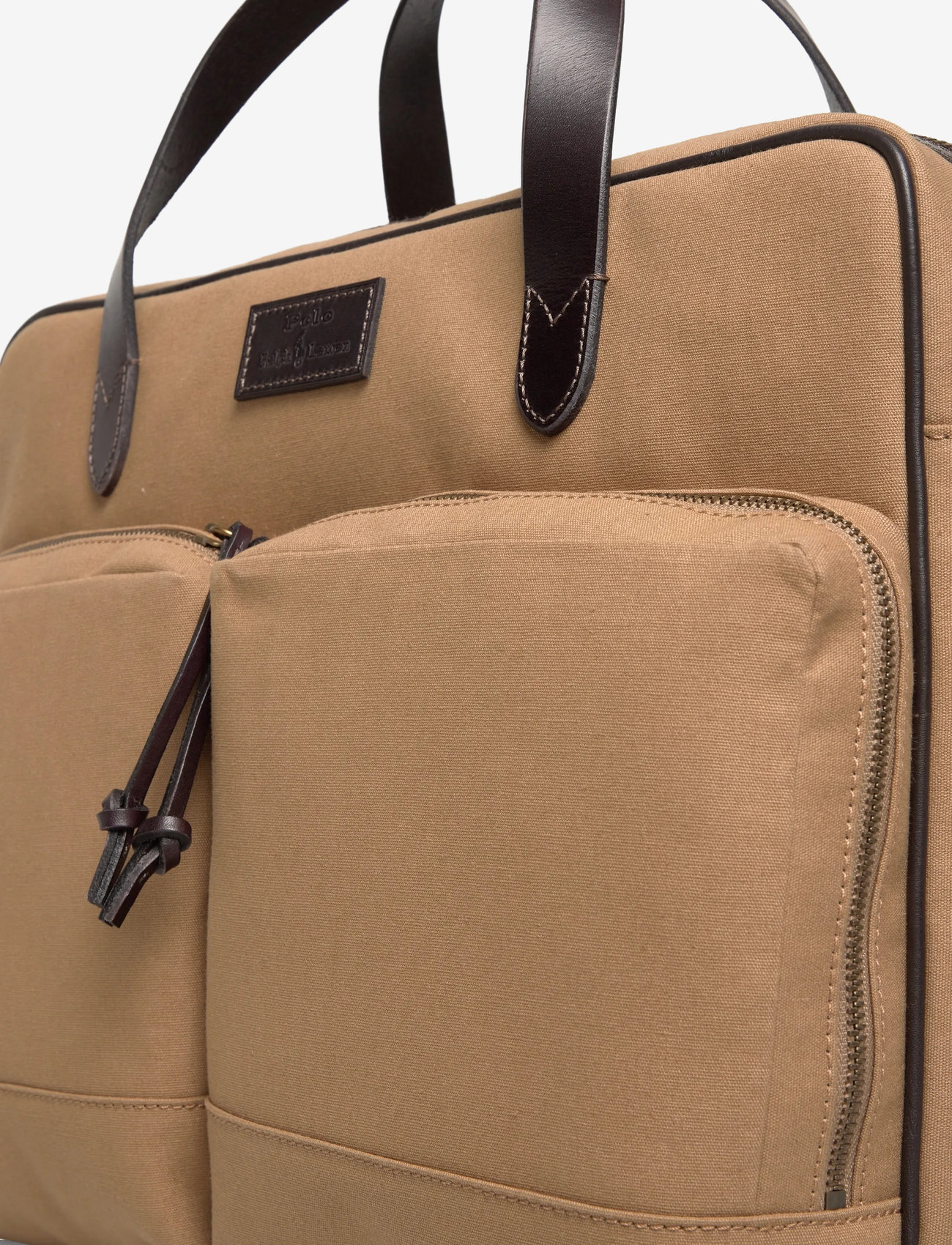 Polo Ralph Lauren - Leather-Trim Canvas Commuter Bag - shop by occasion - montana khaki/bro - 3