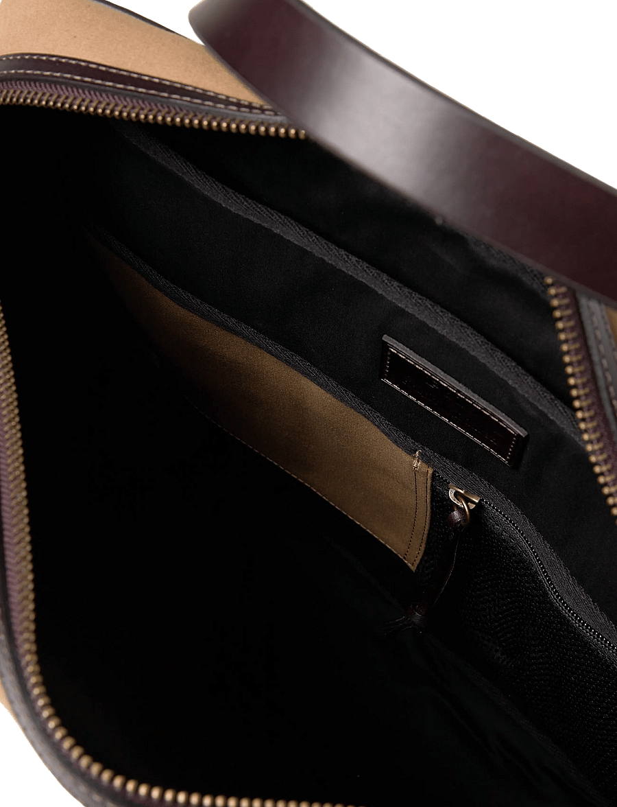 Polo Ralph Lauren - Leather-Trim Canvas Commuter Bag - osta olukorra järgi - montana khaki/bro - 4