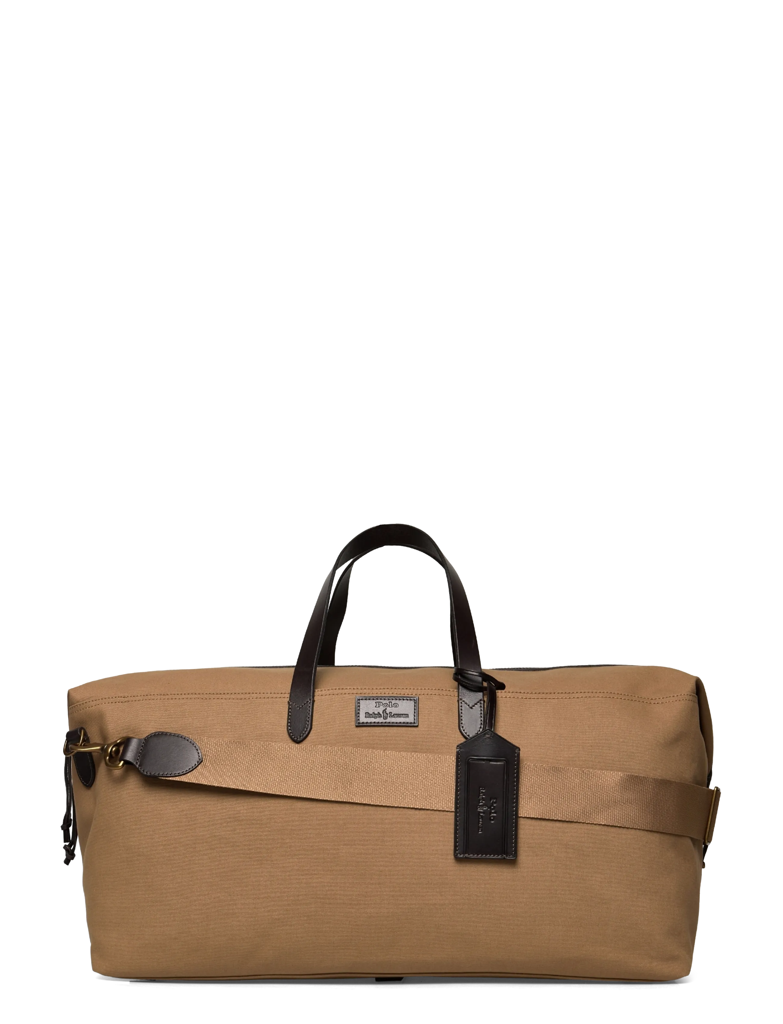 Polo Ralph Lauren Leather-Trim Canvas Duffel - Laukut - MONTANA KHAKI/BRO / beige