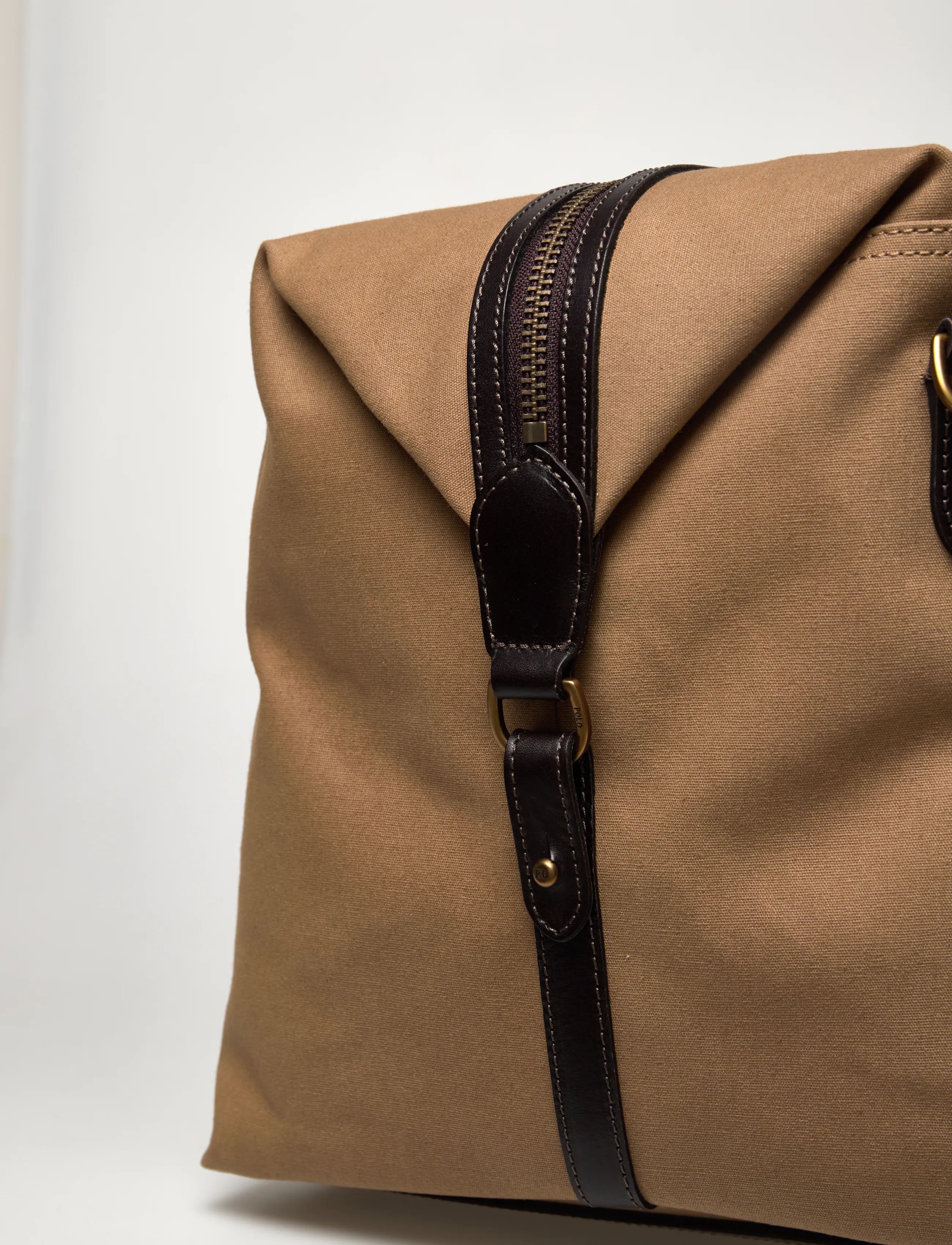 Polo Ralph Lauren - Leather-Trim Canvas Duffel - montana khaki/bro - 4