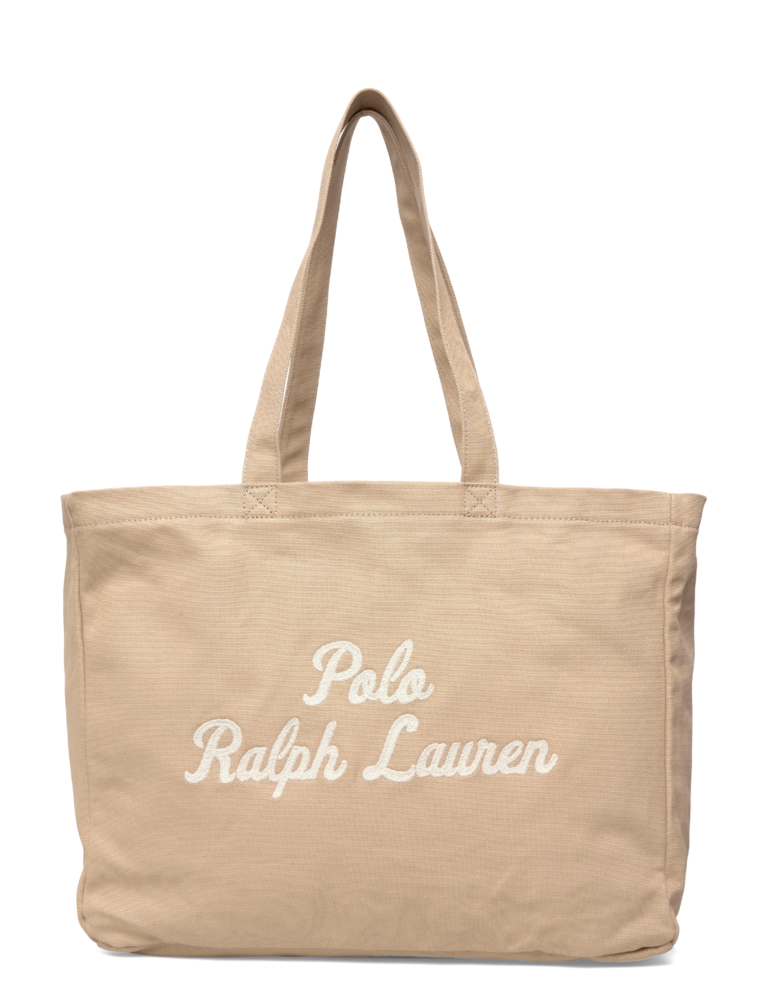 Polo Ralph Lauren Embroidered Canvas Tote - Carry Bags - TAN / beige