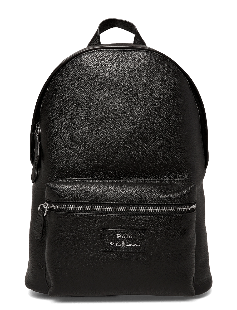 Polo Ralph Lauren - PEBBLE LEATHER-DOME BACKPCK-BPK-LRG - business-rucksäcke - black - 0