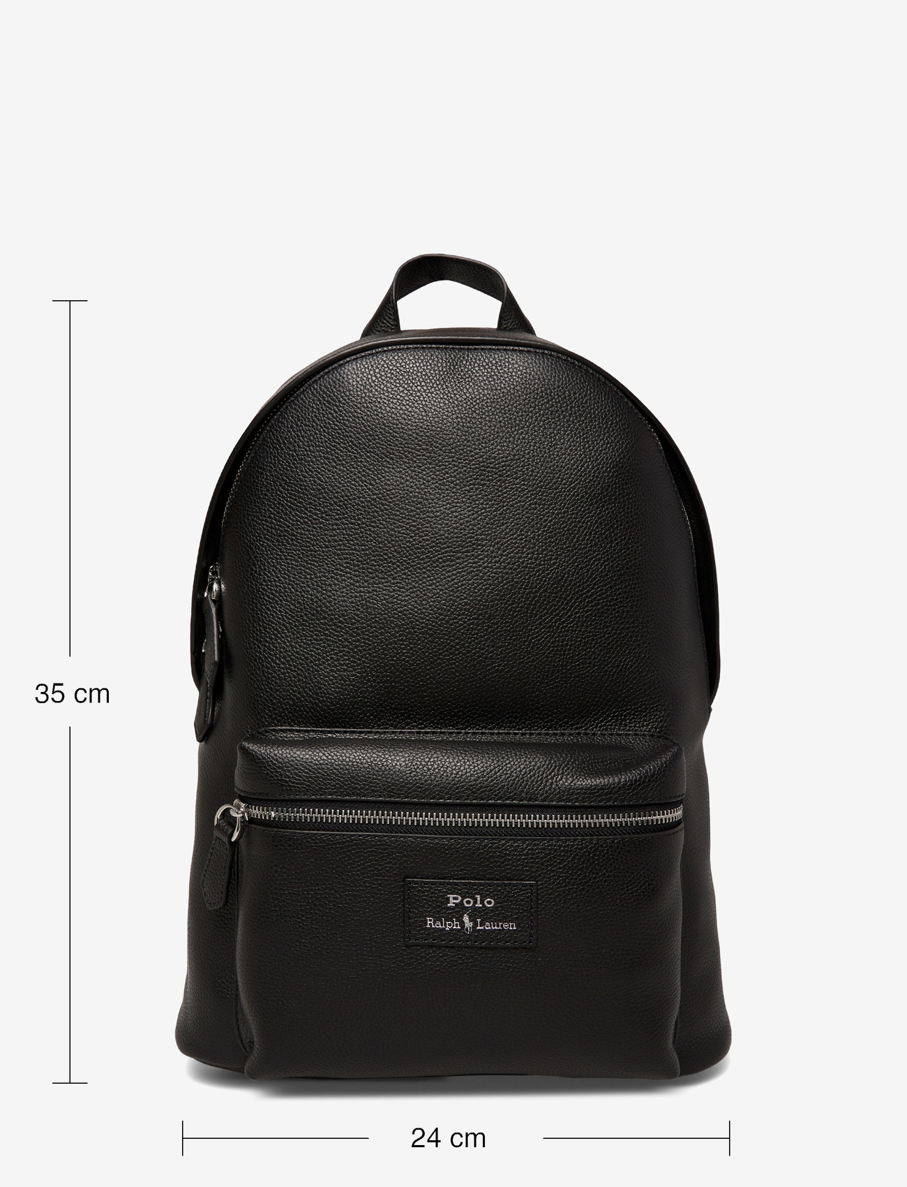 Polo Ralph Lauren - Pebbled Leather Backpack - business backpacks - black - 3