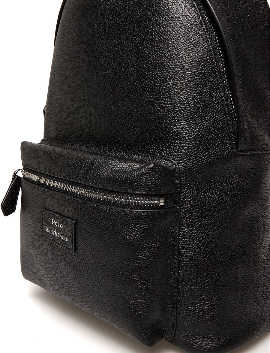 Polo Ralph Lauren - PEBBLE LEATHER-DOME BACKPCK-BPK-LRG - business-rucksäcke - black - 4