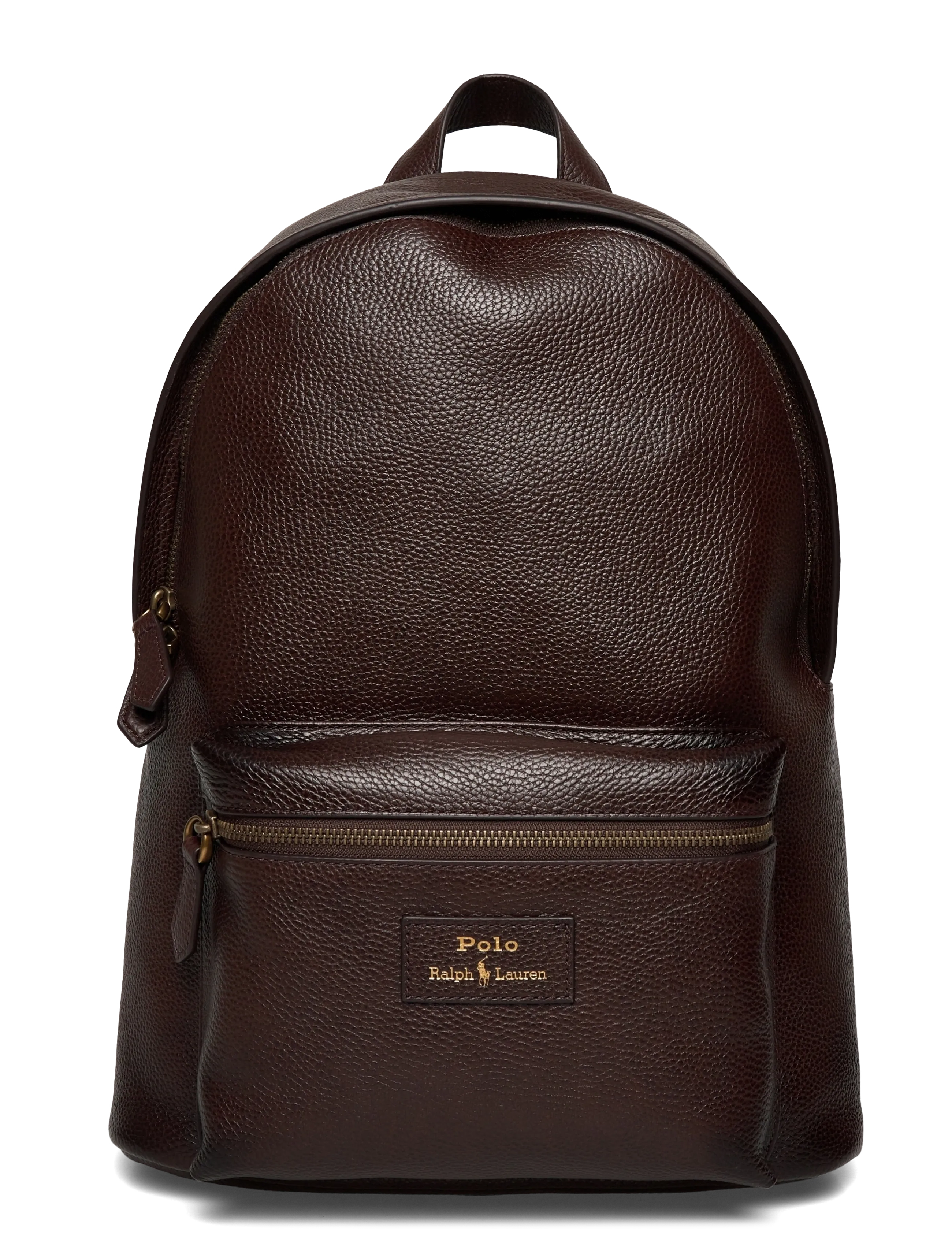 Polo Ralph Lauren Pebbled Leather Backpack - Backpacks - DARK BROWN / brown