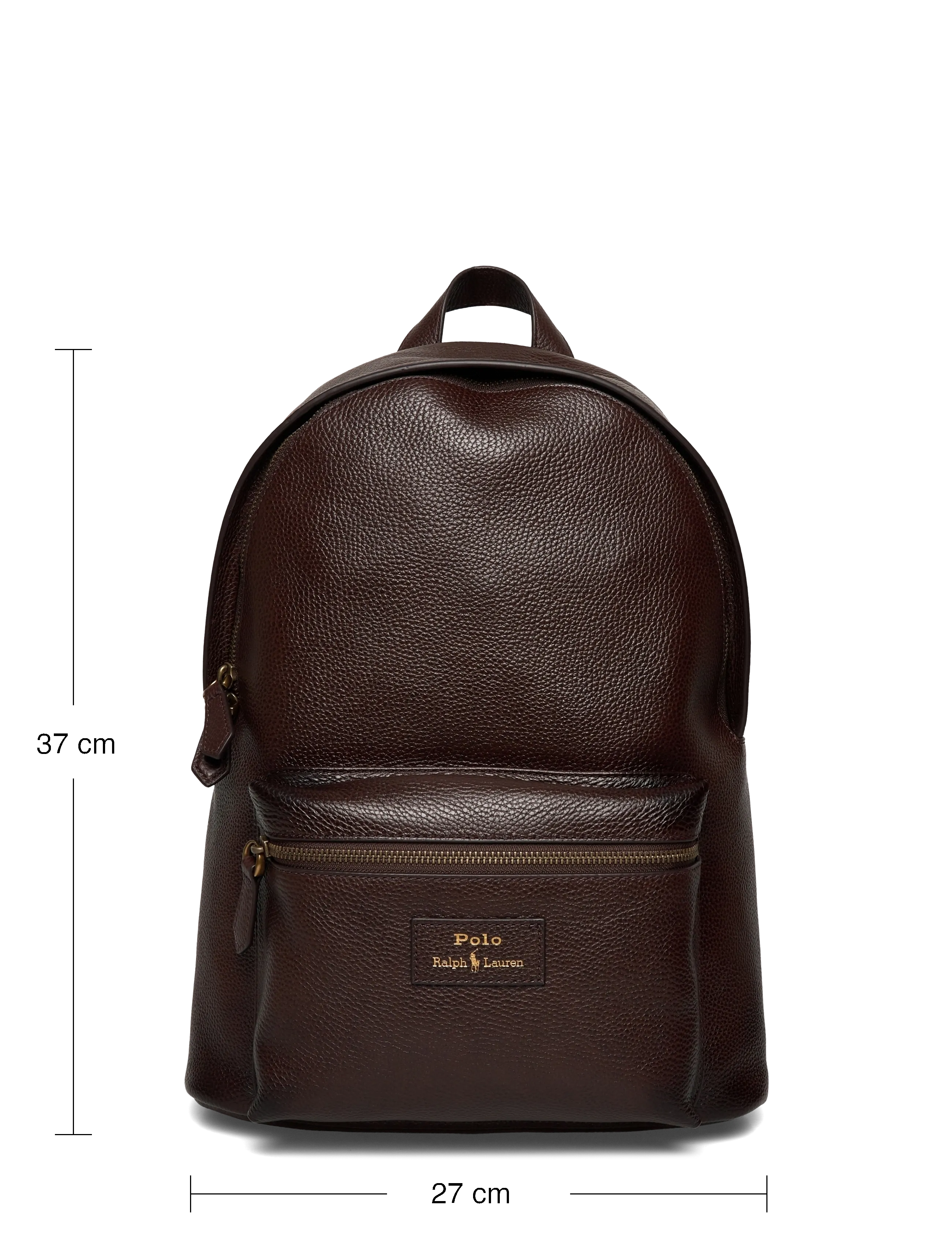 Polo Ralph Lauren - Pebbled Leather Backpack - affärsryggsäckar - dark brown - 3