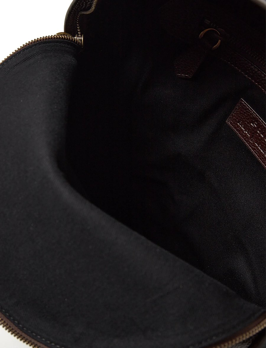Polo Ralph Lauren - Pebbled Leather Backpack - affärsryggsäckar - dark brown - 5