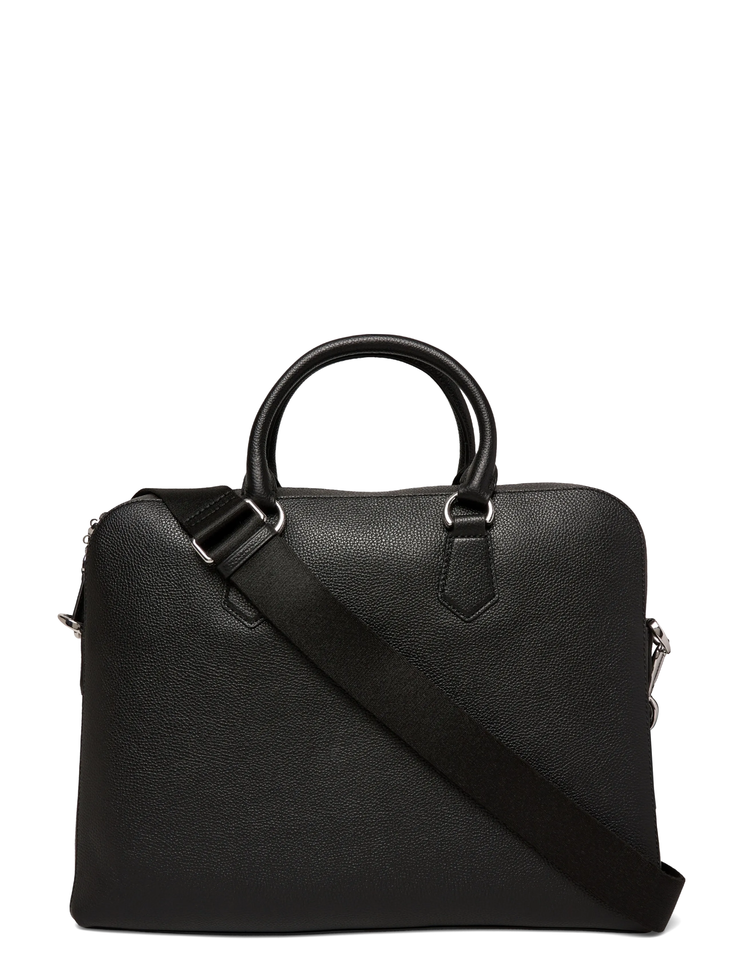 Polo Ralph Lauren Pebbled Leather Commuter Bag - Designers - BLACK / black