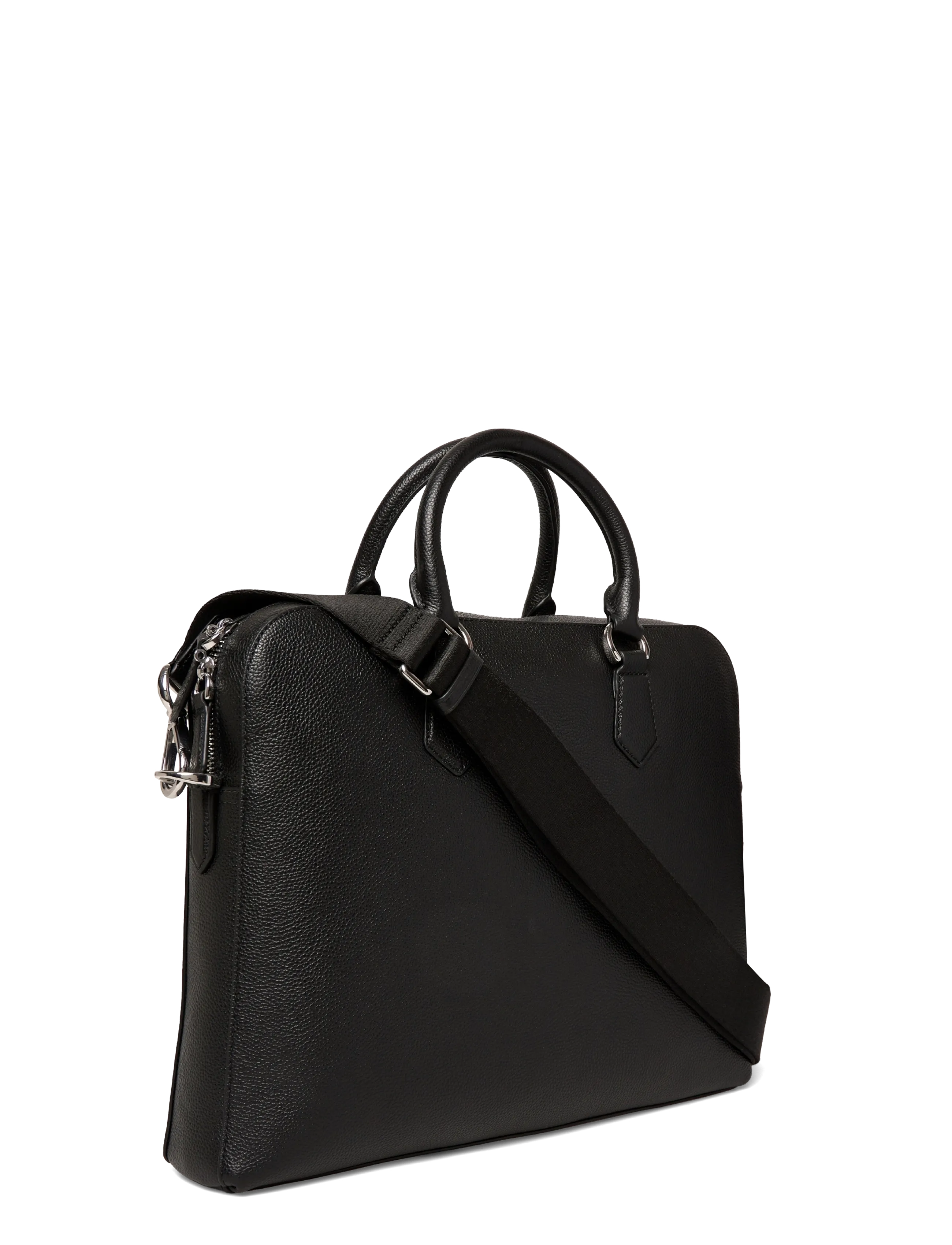 Polo Ralph Lauren - Pebbled Leather Commuter Bag - shop by occasion - black - 2