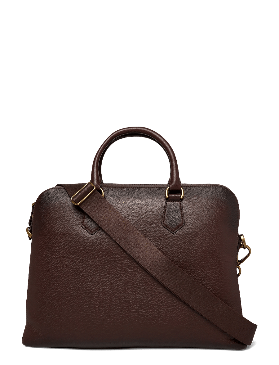Polo Ralph Lauren - Pebbled Leather Commuter Bag - nach anlass kaufen - dark brown - 0