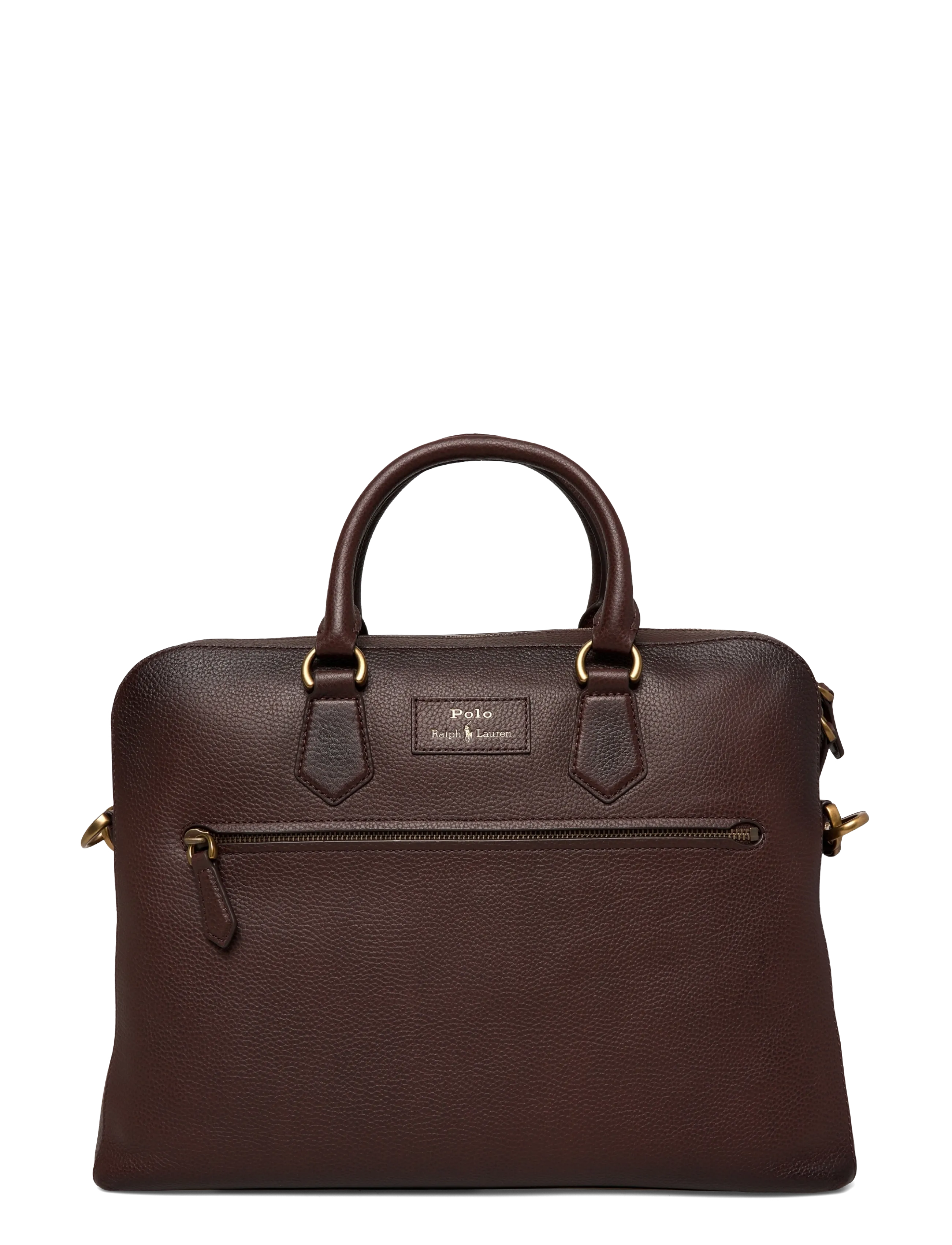 Polo Ralph Lauren - Pebbled Leather Commuter Bag - nach anlass kaufen - dark brown - 1