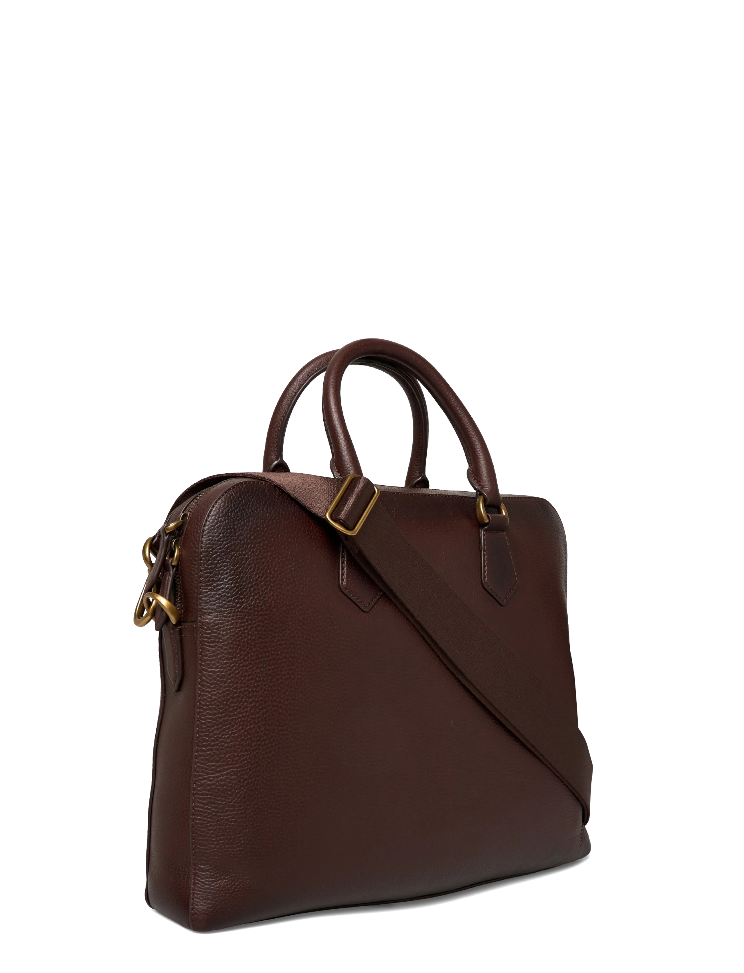 Polo Ralph Lauren - Pebbled Leather Commuter Bag - nach anlass kaufen - dark brown - 2