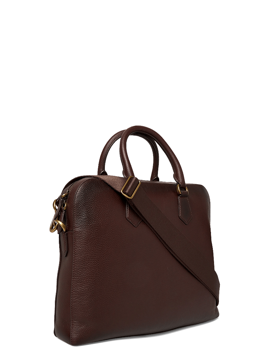 Polo Ralph Lauren - Pebbled Leather Commuter Bag - nach anlass kaufen - dark brown - 2