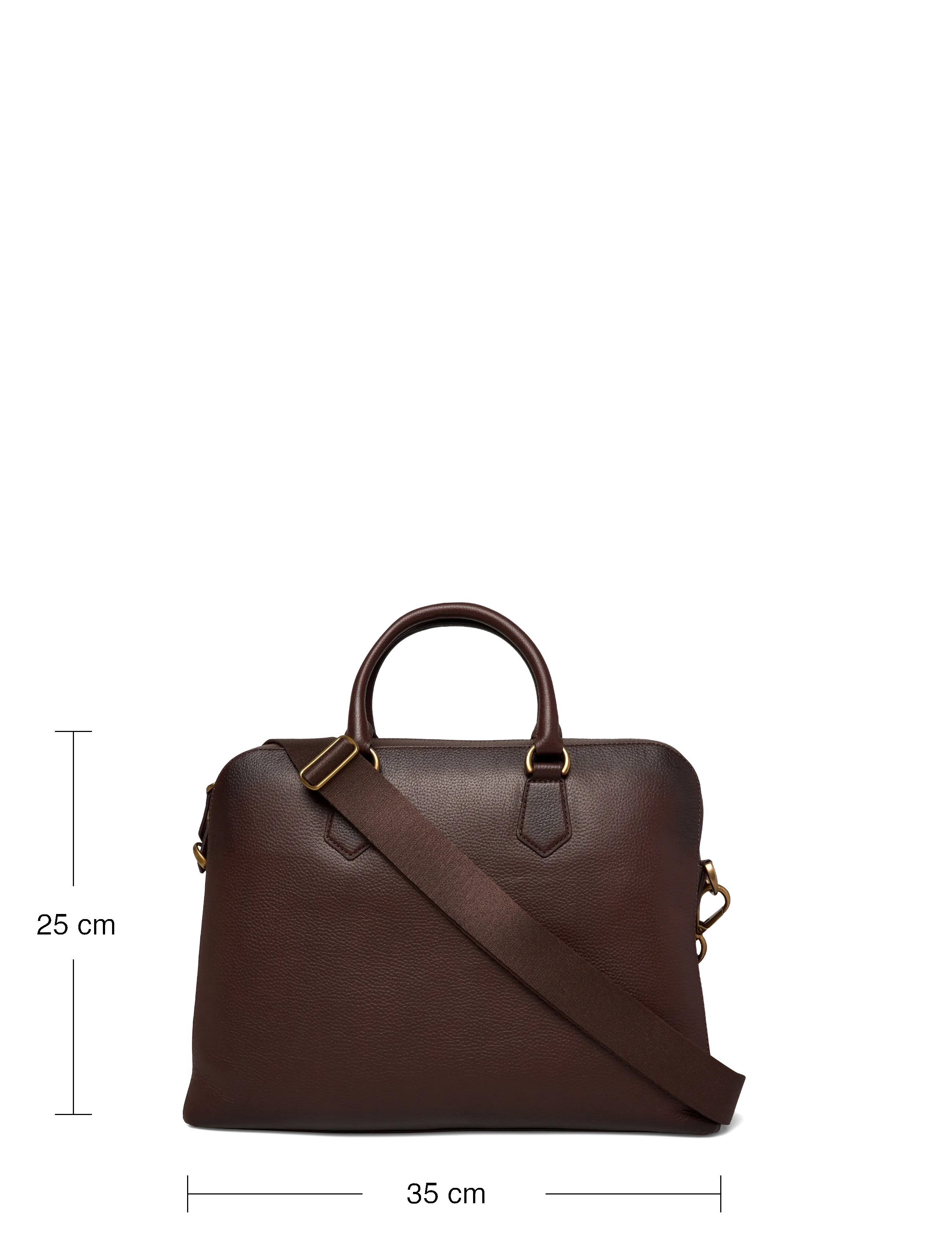 Polo Ralph Lauren - Pebbled Leather Commuter Bag - nach anlass kaufen - dark brown - 3