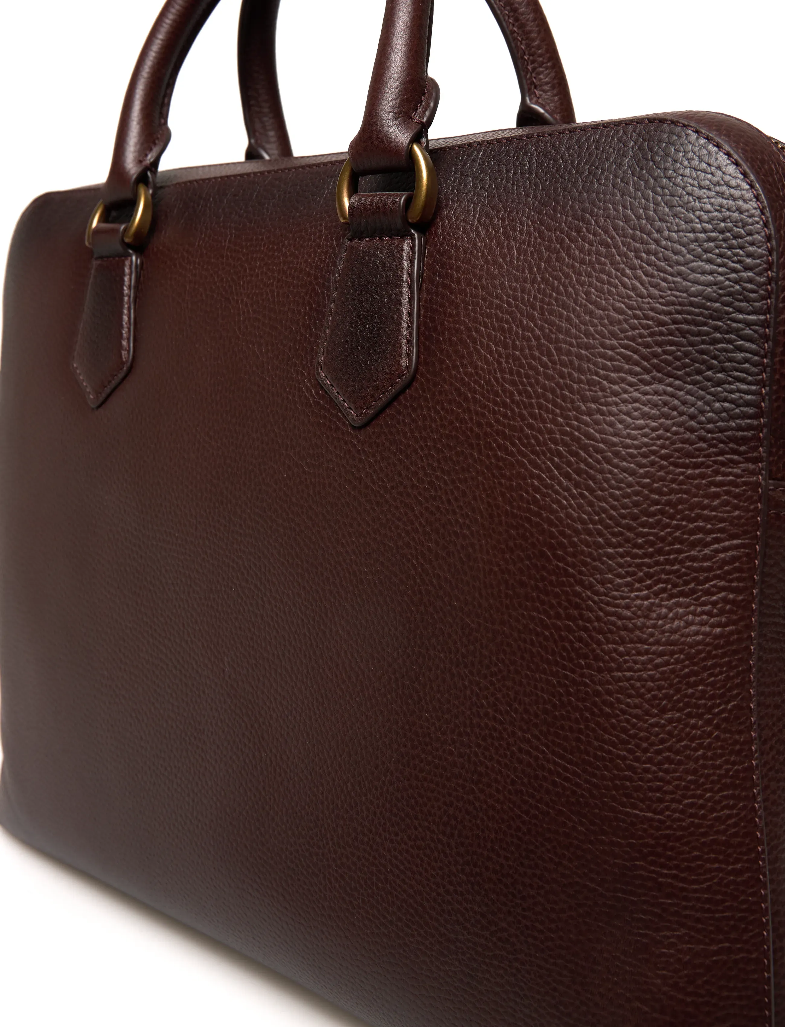 Polo Ralph Lauren - Pebbled Leather Commuter Bag - nach anlass kaufen - dark brown - 4