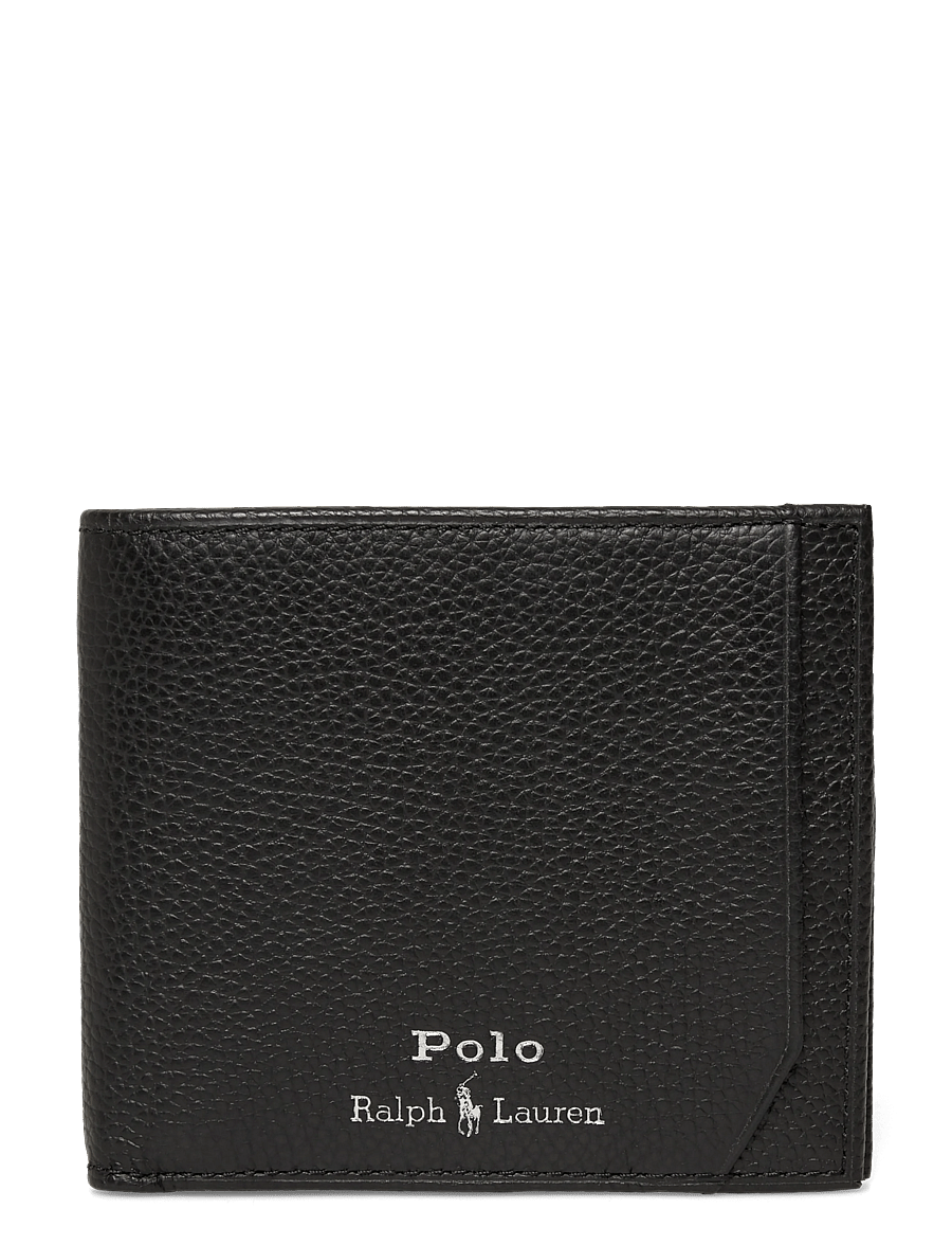 Polo Ralph Lauren - Pebbled Leather Billfold Wallet - piniginės - black - 0