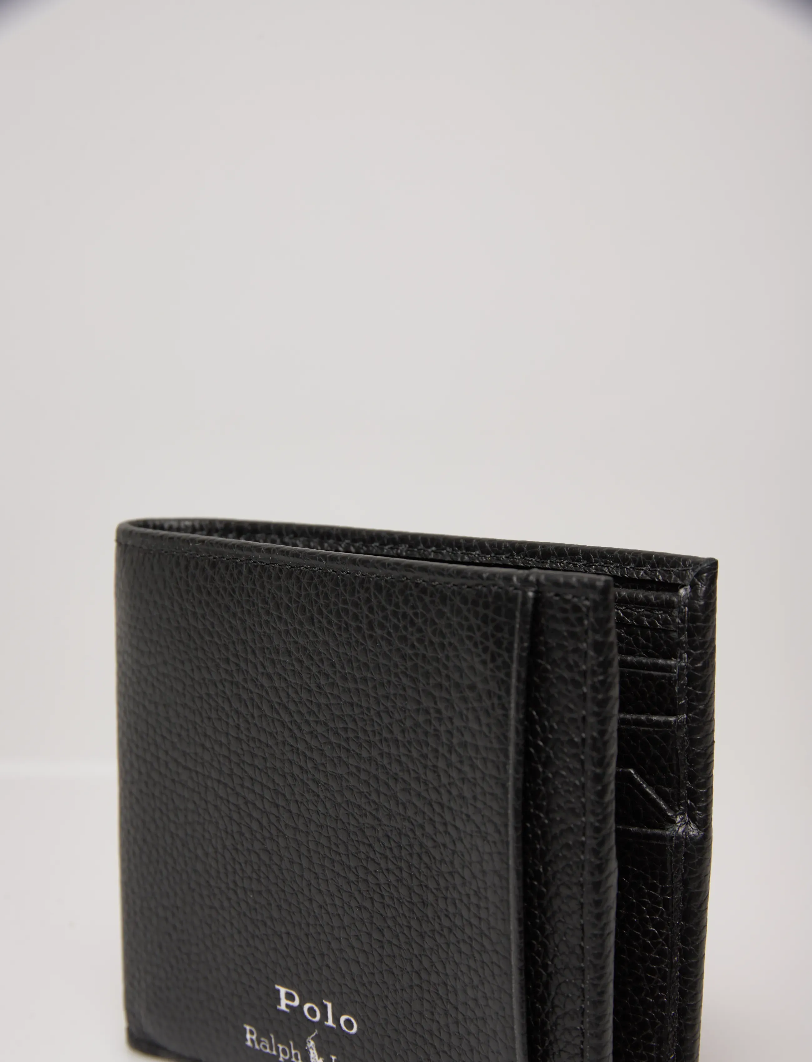 Polo Ralph Lauren - Pebbled Leather Billfold Wallet - punge - black - 4