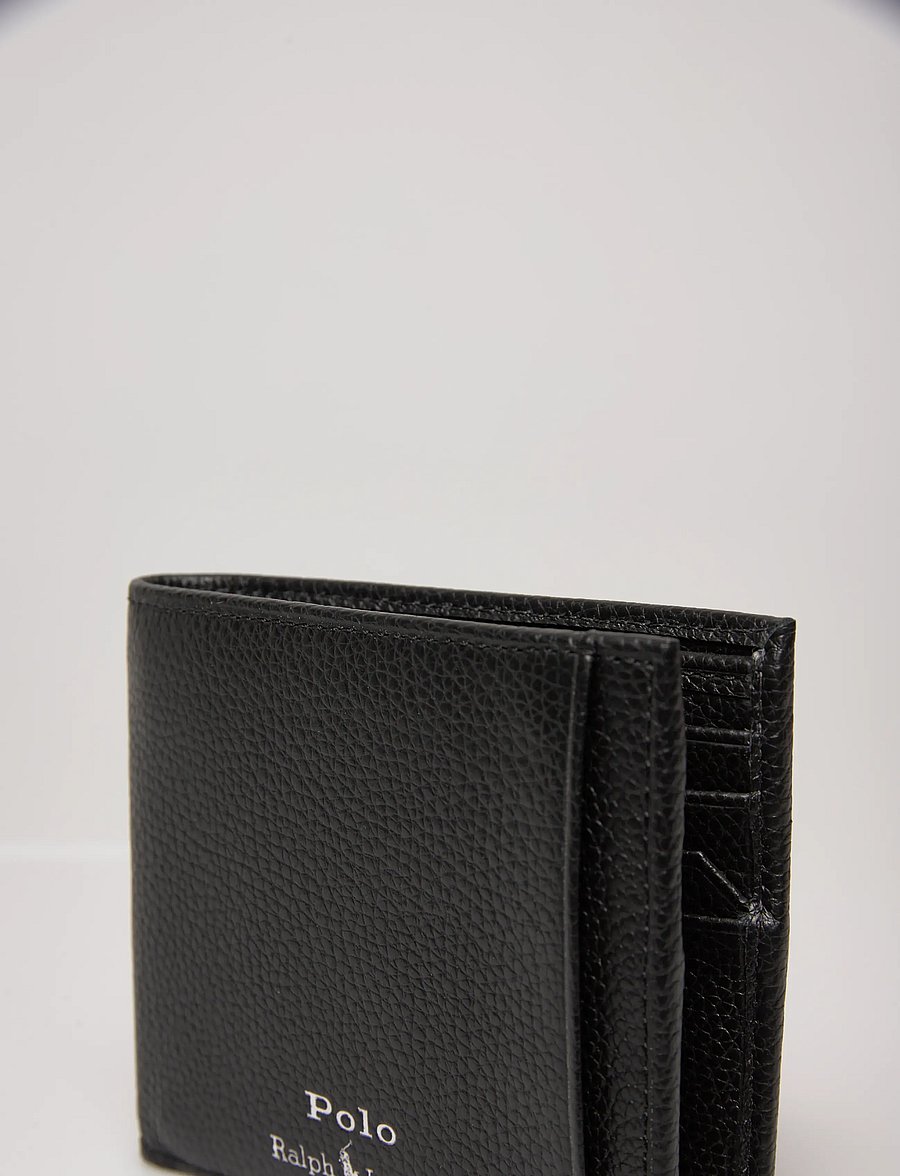 Polo Ralph Lauren - Pebbled Leather Billfold Wallet - piniginės - black - 4