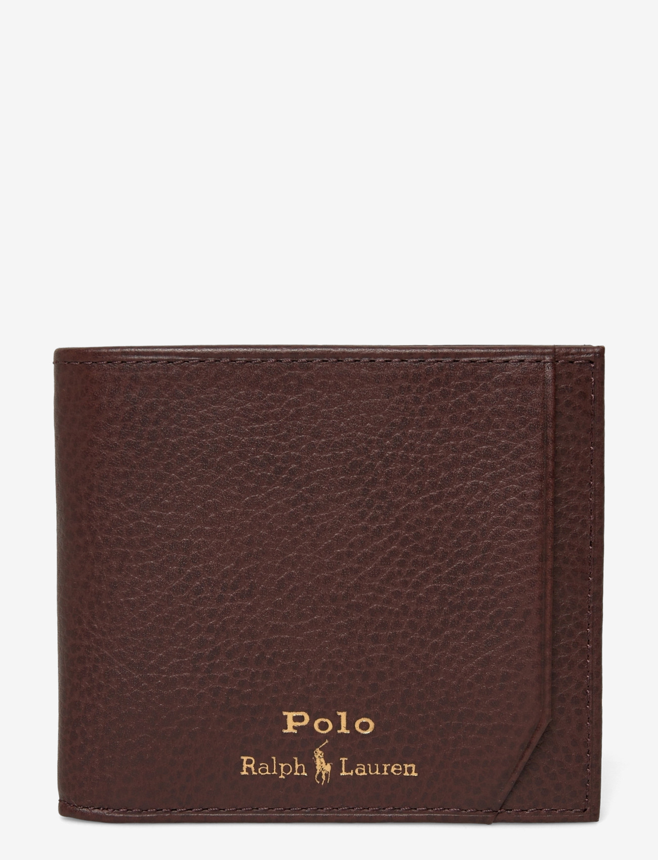 Polo Ralph Lauren - Pebbled Leather Billfold Wallet - rahakotid - dark brown - 0