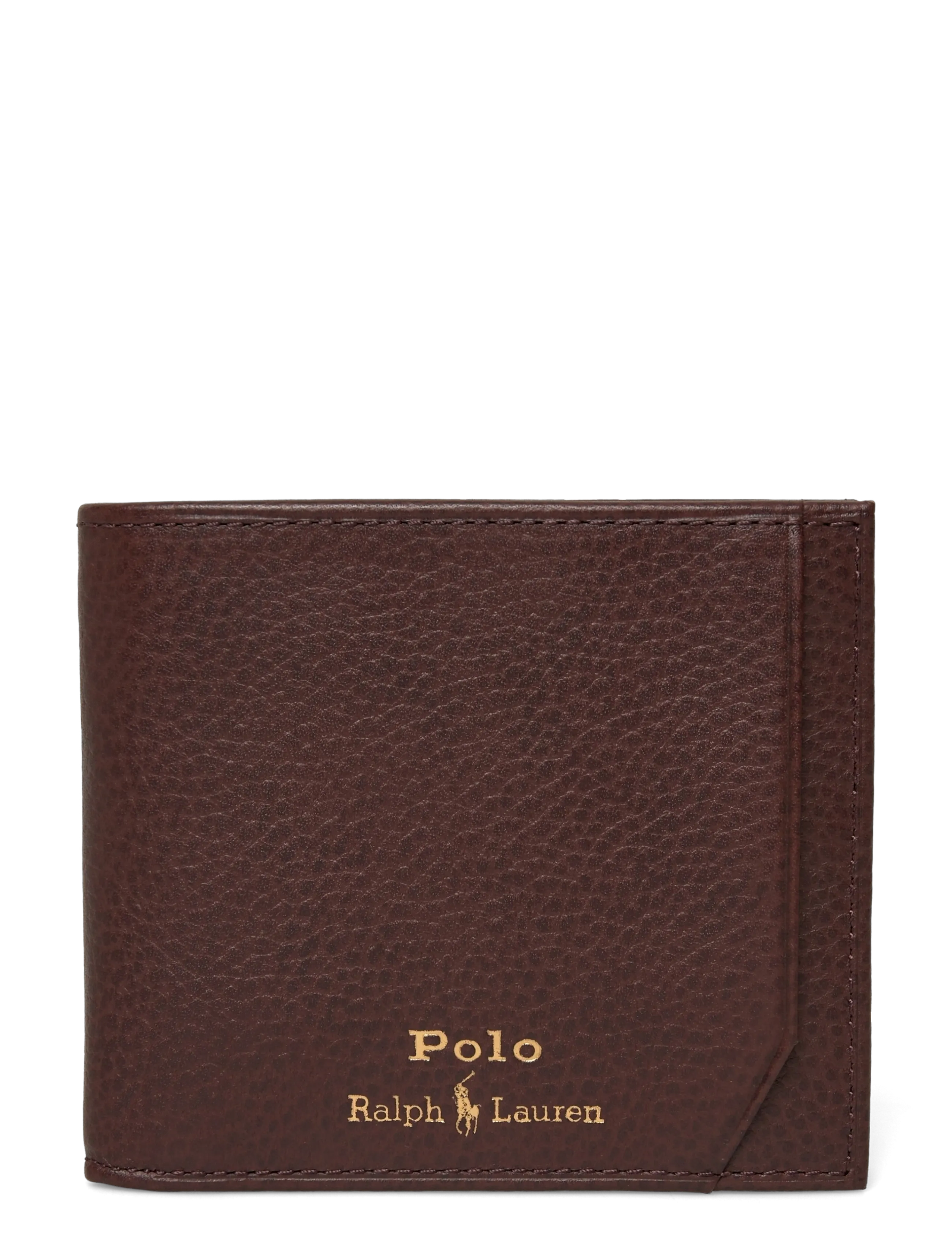 Polo Ralph Lauren Pebbled Leather Billfold Wallet - Portemonnaies & Kartenetuis - DARK BROWN / brown