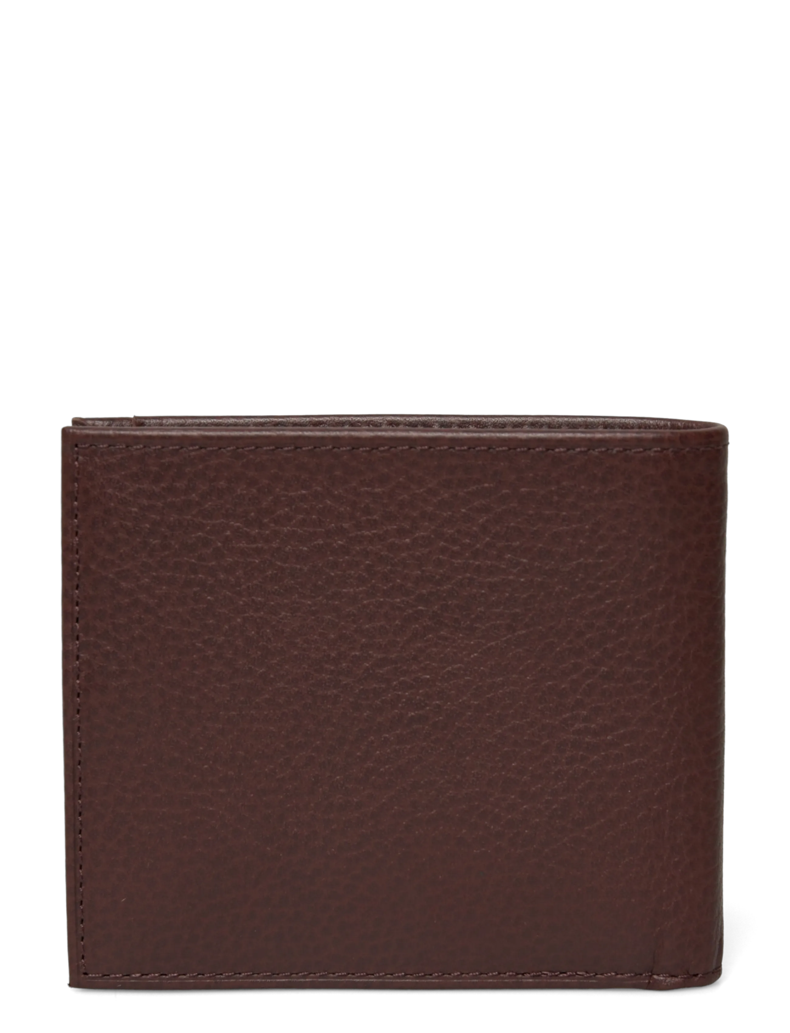Polo Ralph Lauren - Pebbled Leather Billfold Wallet - punge - dark brown - 1