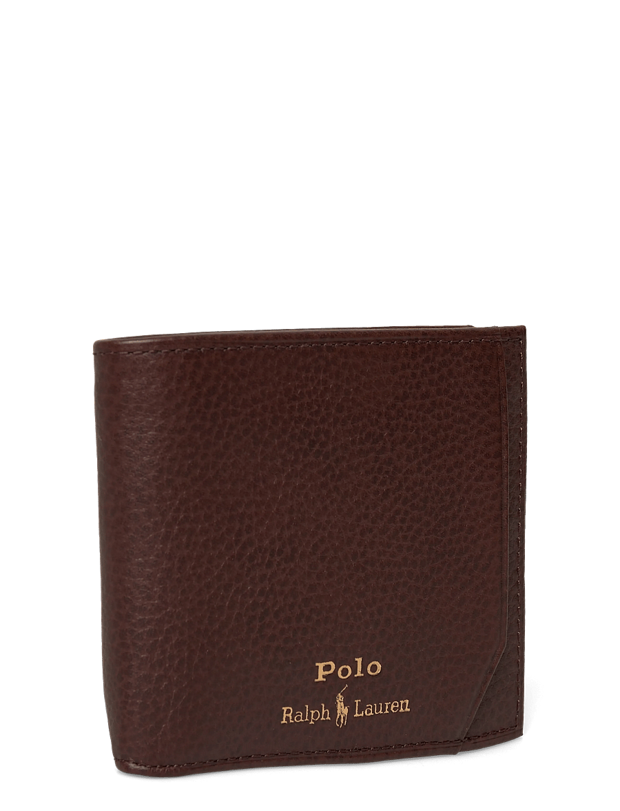 Polo Ralph Lauren - Pebbled Leather Billfold Wallet - portemonnaies - dark brown - 2