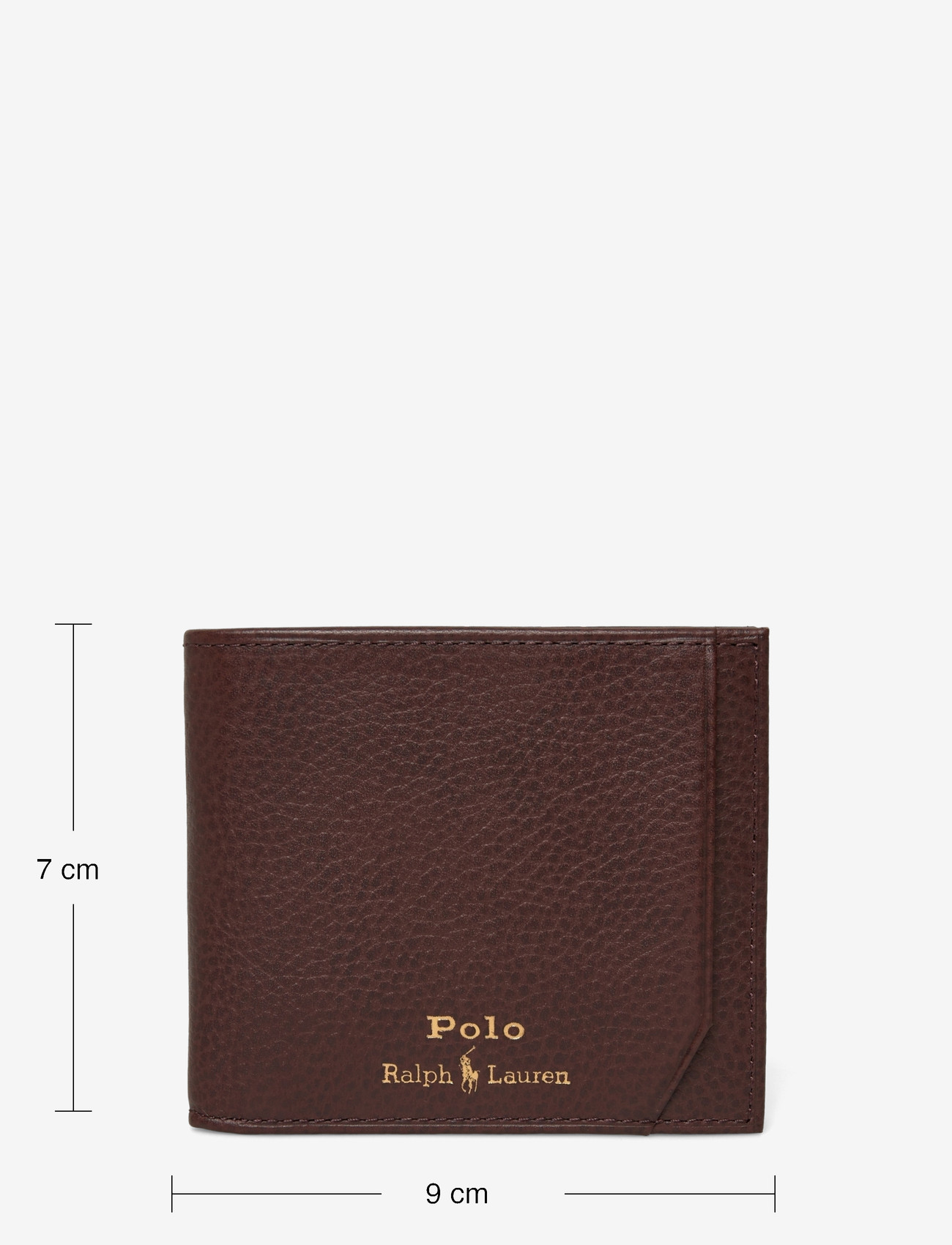 Polo Ralph Lauren - Pebbled Leather Billfold Wallet - rahakotid - dark brown - 3