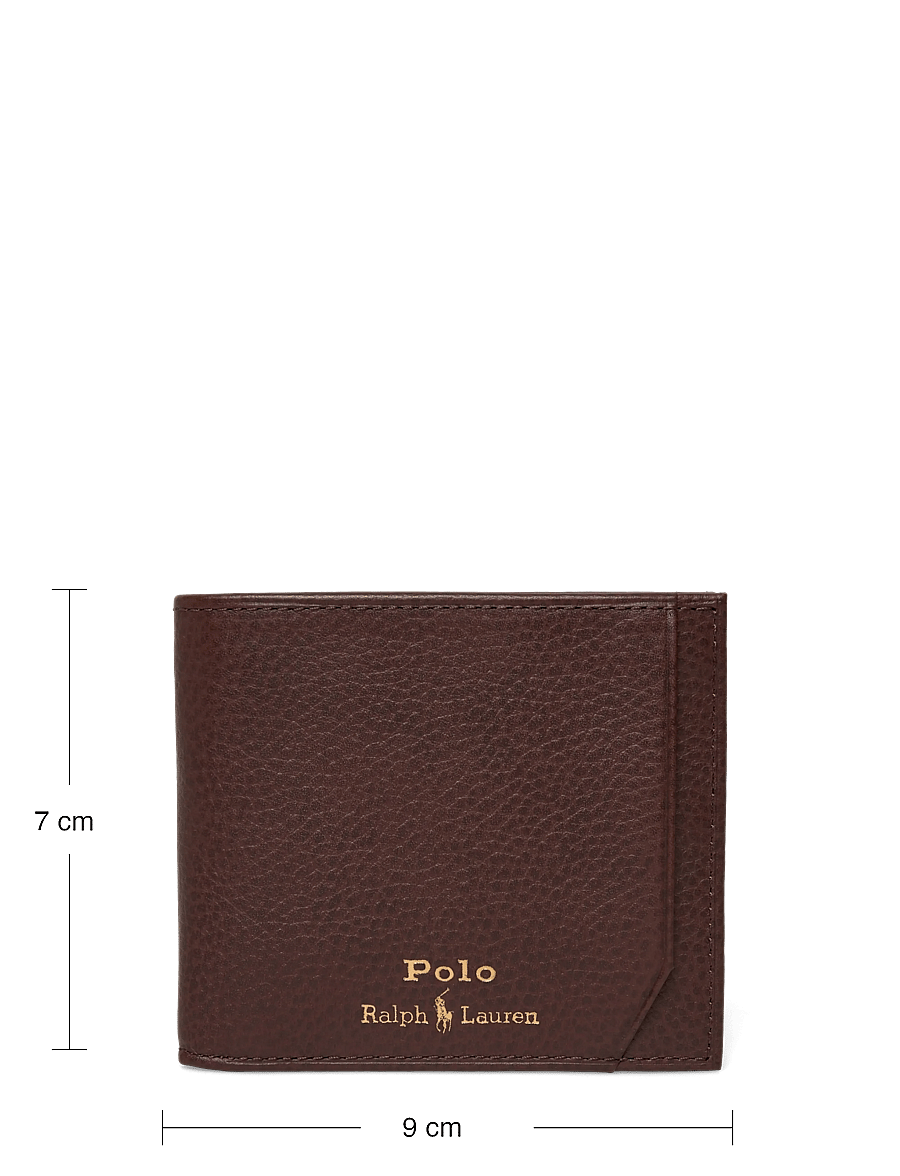 Polo Ralph Lauren - Pebbled Leather Billfold Wallet - portemonnaies - dark brown - 3