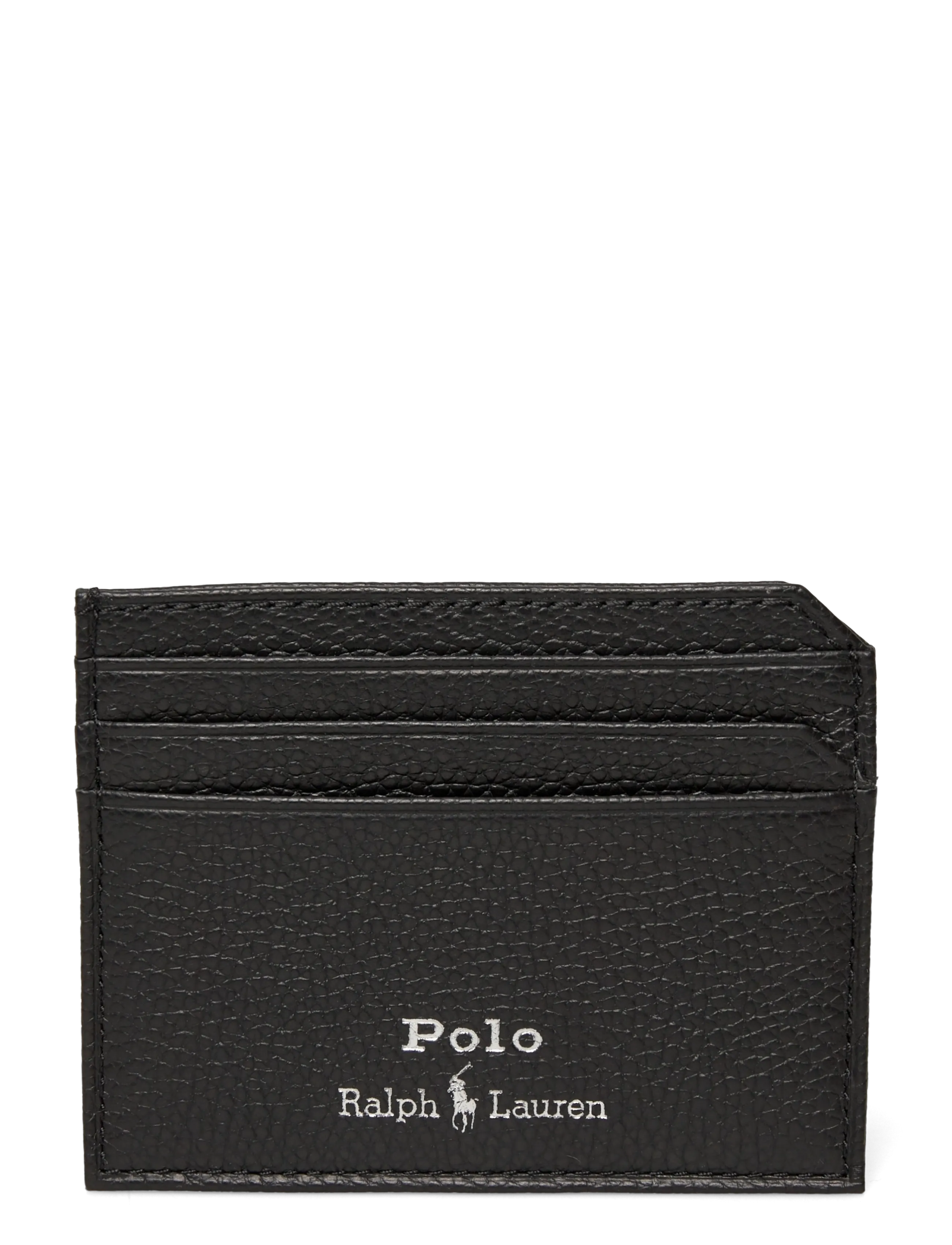 Polo Ralph Lauren Pebbled Leather Card Case - Card holders - BLACK / black