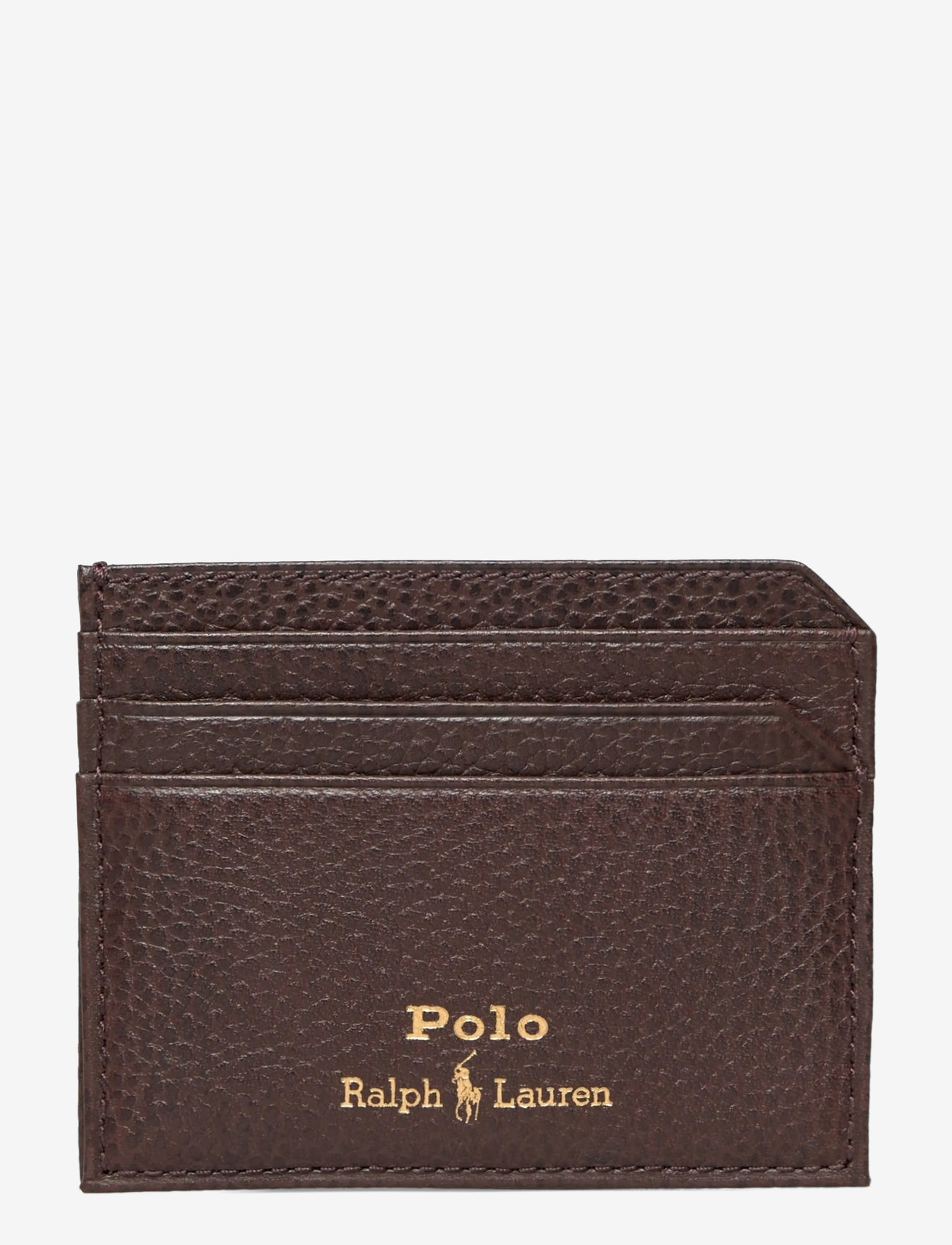 Polo Ralph Lauren - Pebbled Leather Card Case - kaardihoidjad - dark brown - 0