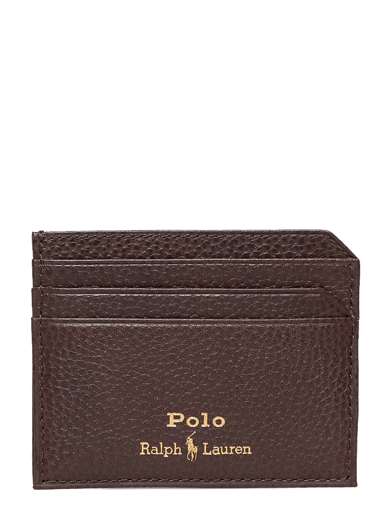 Polo Ralph Lauren - Pebbled Leather Card Case - kaardihoidjad - dark brown - 0