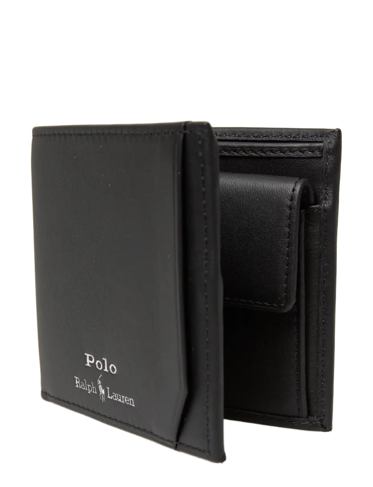 Polo Ralph Lauren - Smooth Leather Billfold Coin Wallet - black - 3