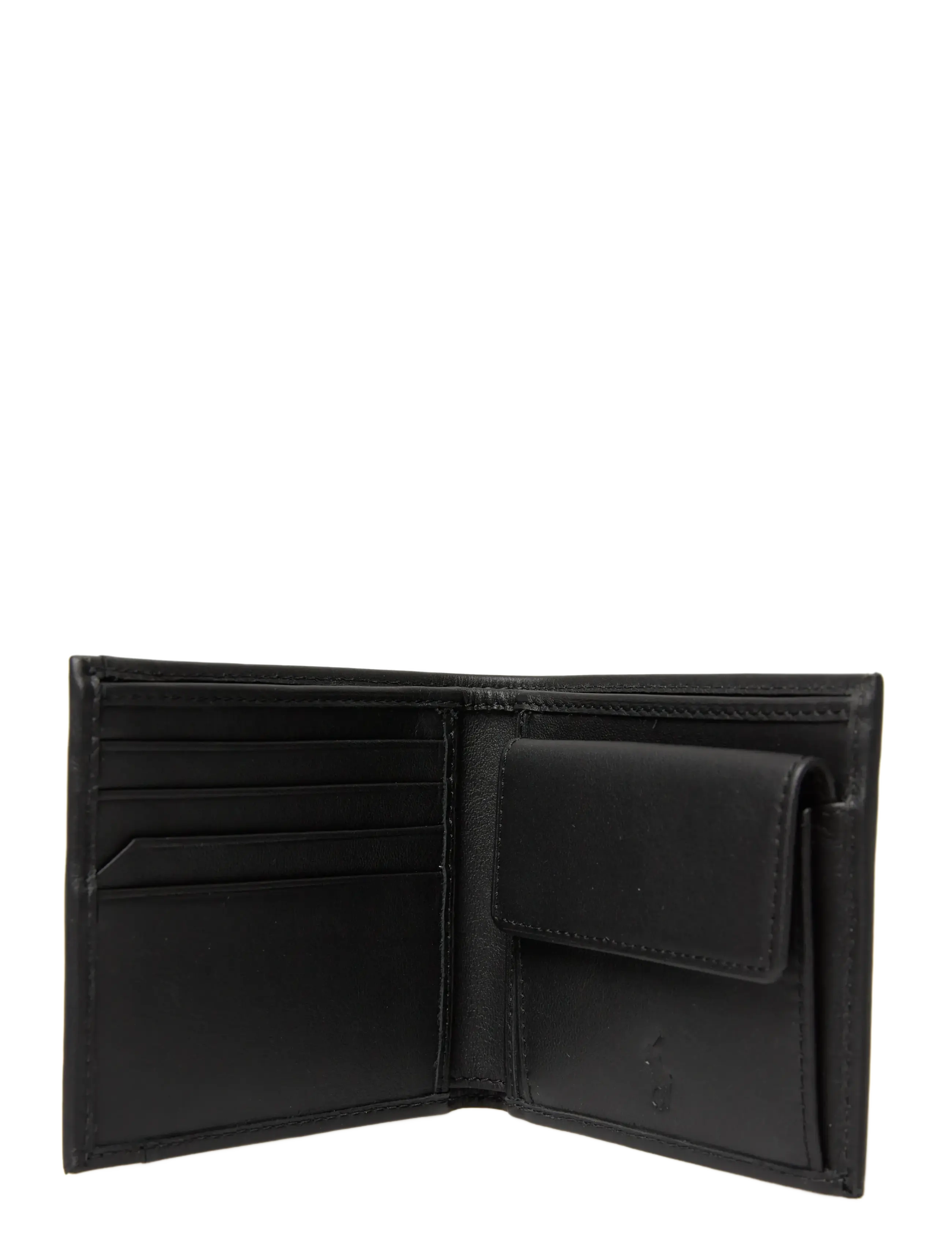Polo Ralph Lauren - Smooth Leather Billfold Coin Wallet - black - 4