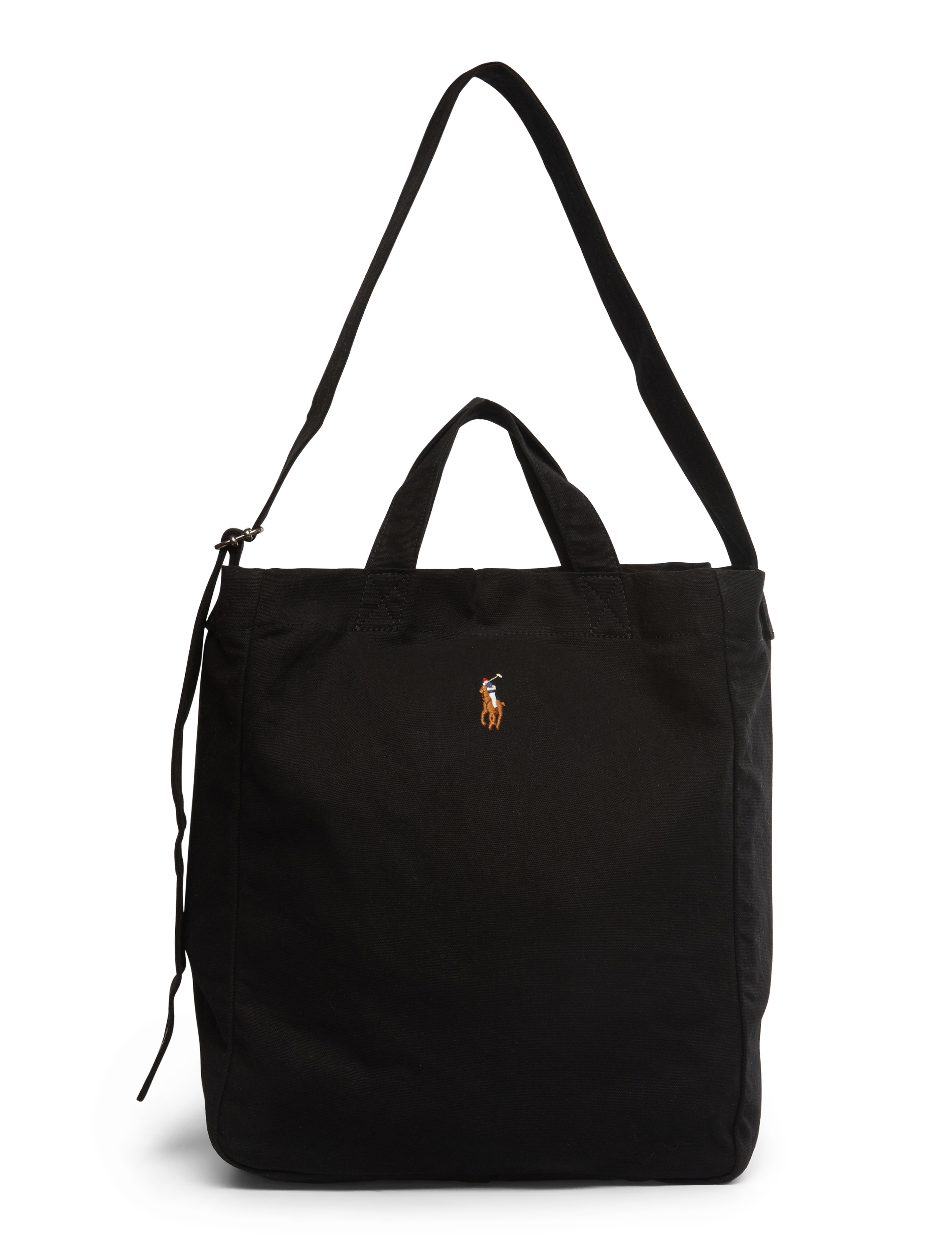 Canvas Shopper Tote - POLO BLACK