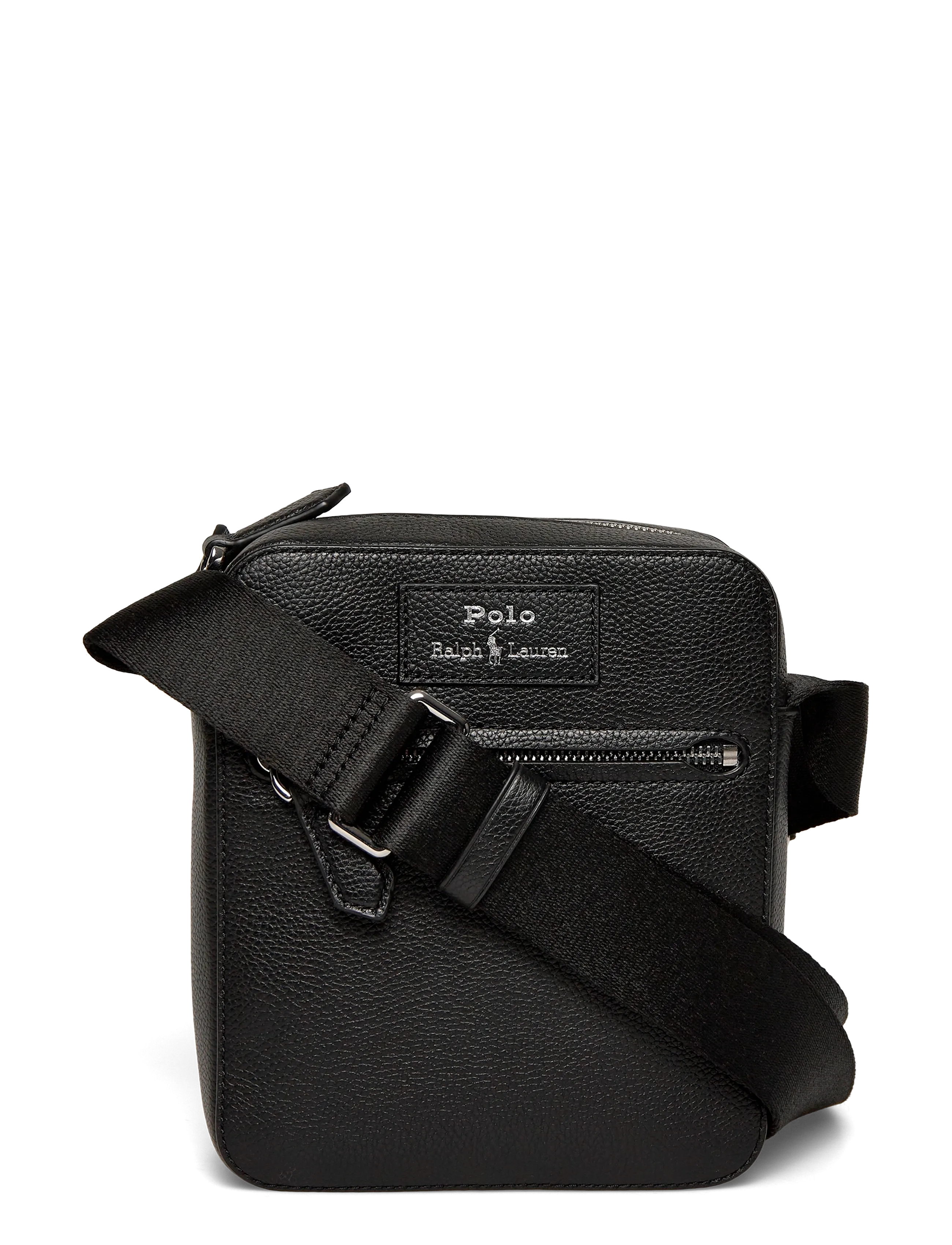 Polo Ralph Lauren PEBBLE LEATHER-CROSSBODY-CXB-SMA - Laukut - BLACK / black