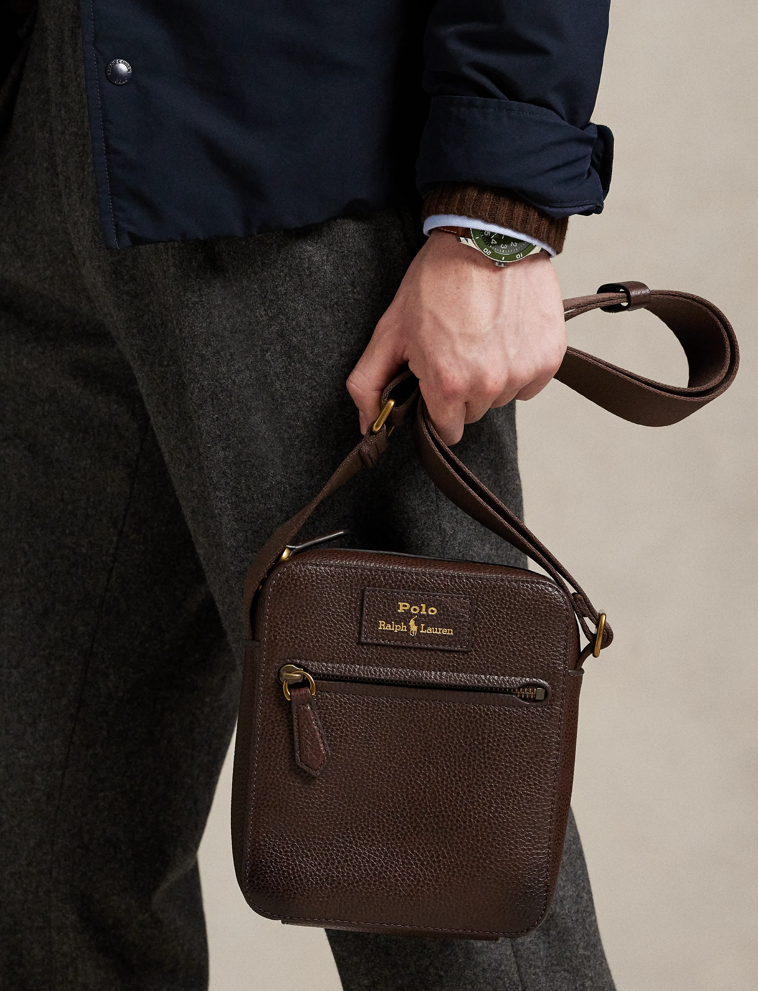 Polo Ralph Lauren - PEBBLE LEATHER-CROSSBODY-CXB-SMA - nach anlass kaufen - dark brown - 3
