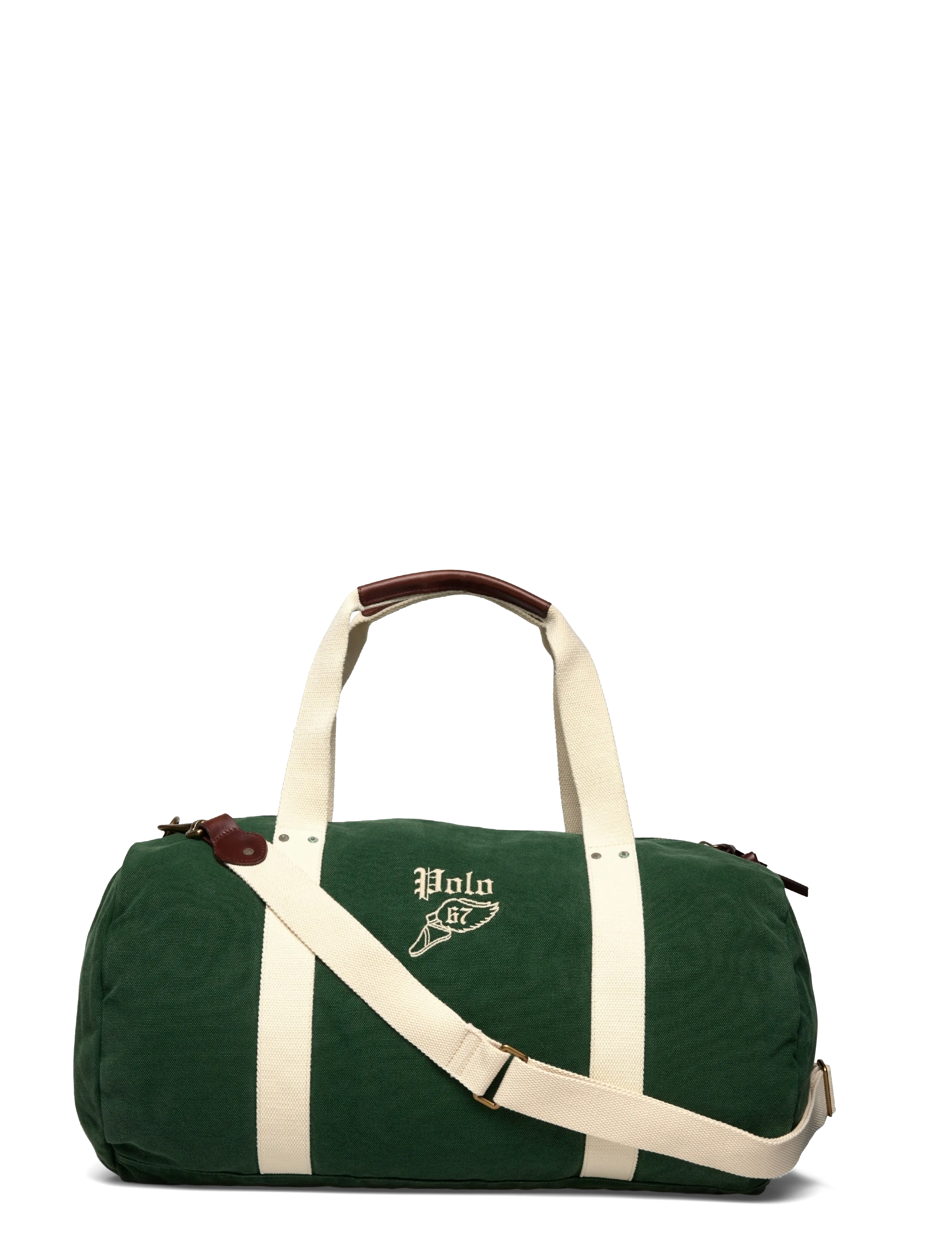 Polo Ralph Lauren Embroidered Canvas Duffel - Kotid ja seljakotid - GREEN/CREAM / green