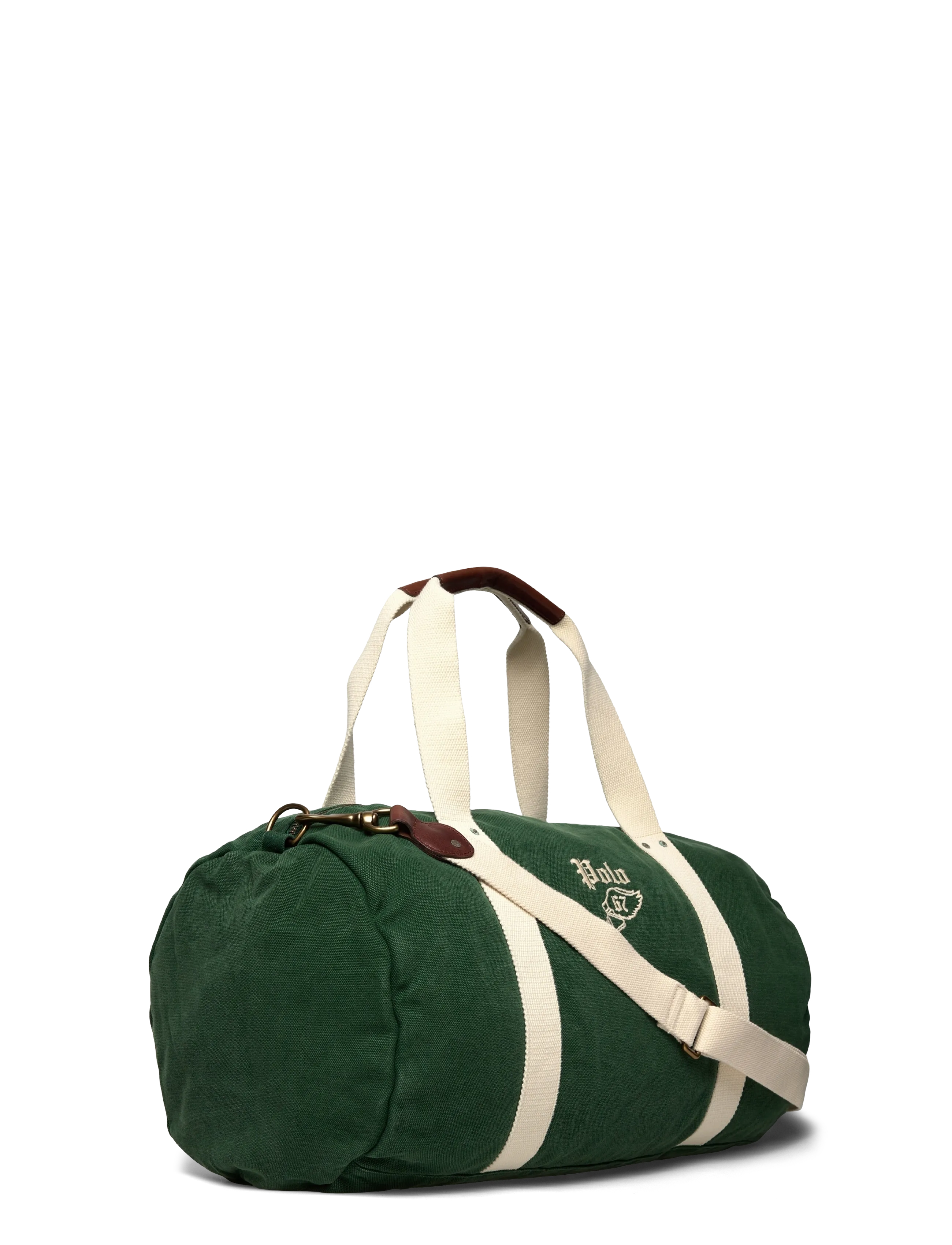 Polo Ralph Lauren - Embroidered Canvas Duffel - Íþróttatöskur - green/cream - 2