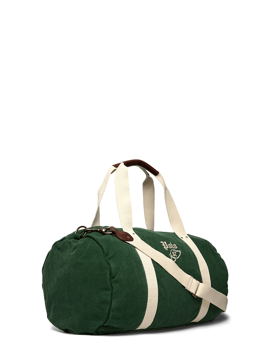 Polo Ralph Lauren - Embroidered Canvas Duffel - Íþróttatöskur - green/cream - 2