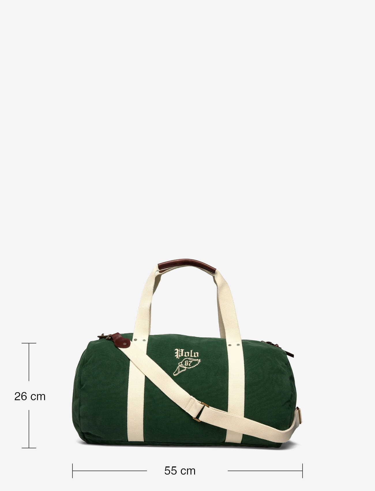 Polo Ralph Lauren - Embroidered Canvas Duffel - duffel bags - green/cream - 3