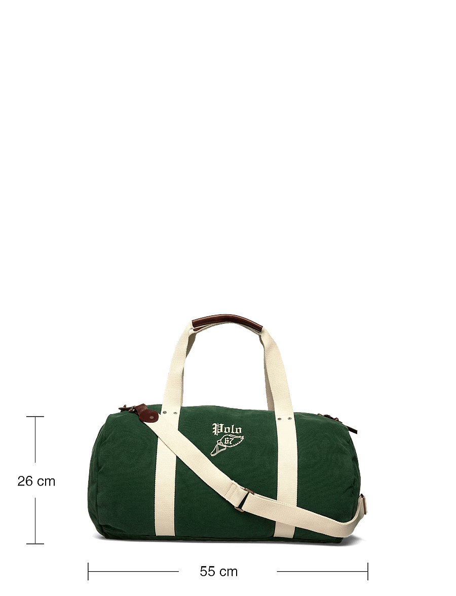 Polo Ralph Lauren - Embroidered Canvas Duffel - Íþróttatöskur - green/cream - 3