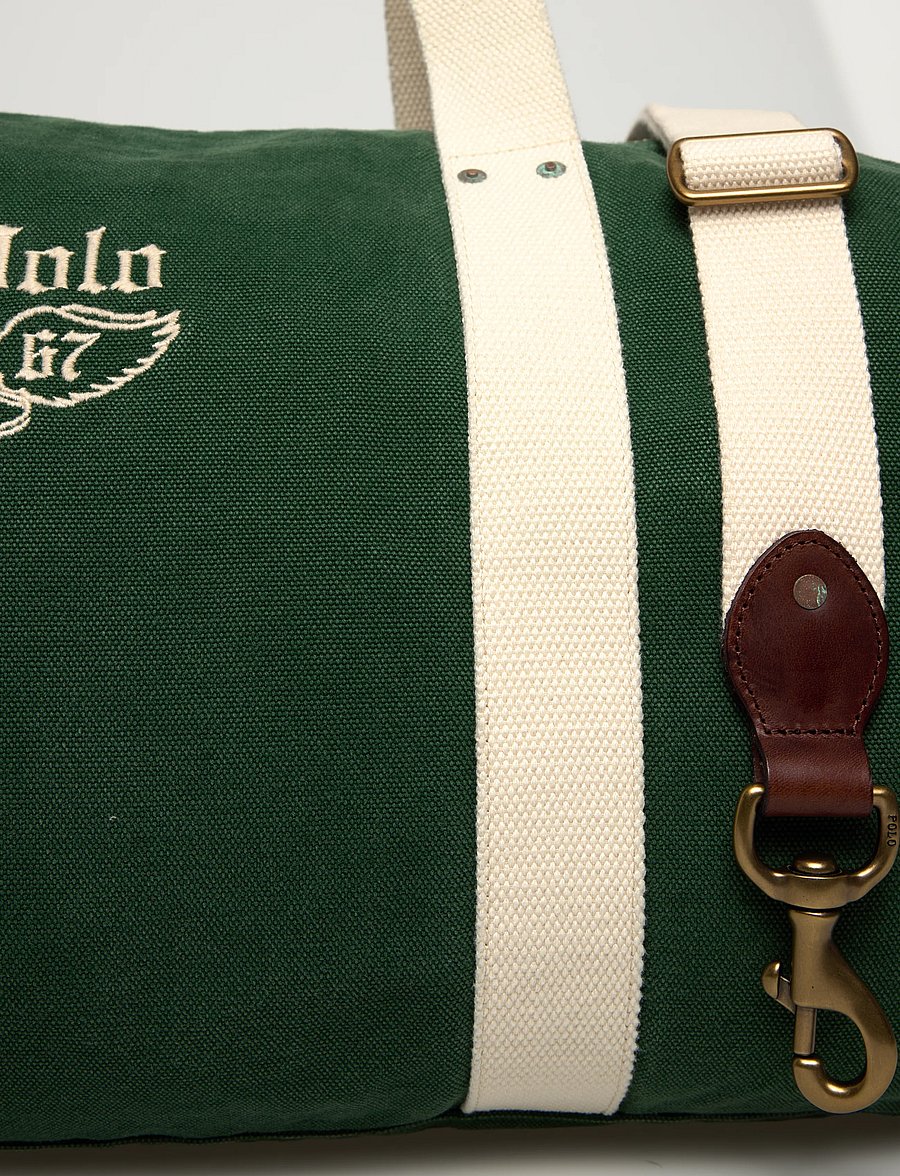 Polo Ralph Lauren - Embroidered Canvas Duffel - Íþróttatöskur - green/cream - 4