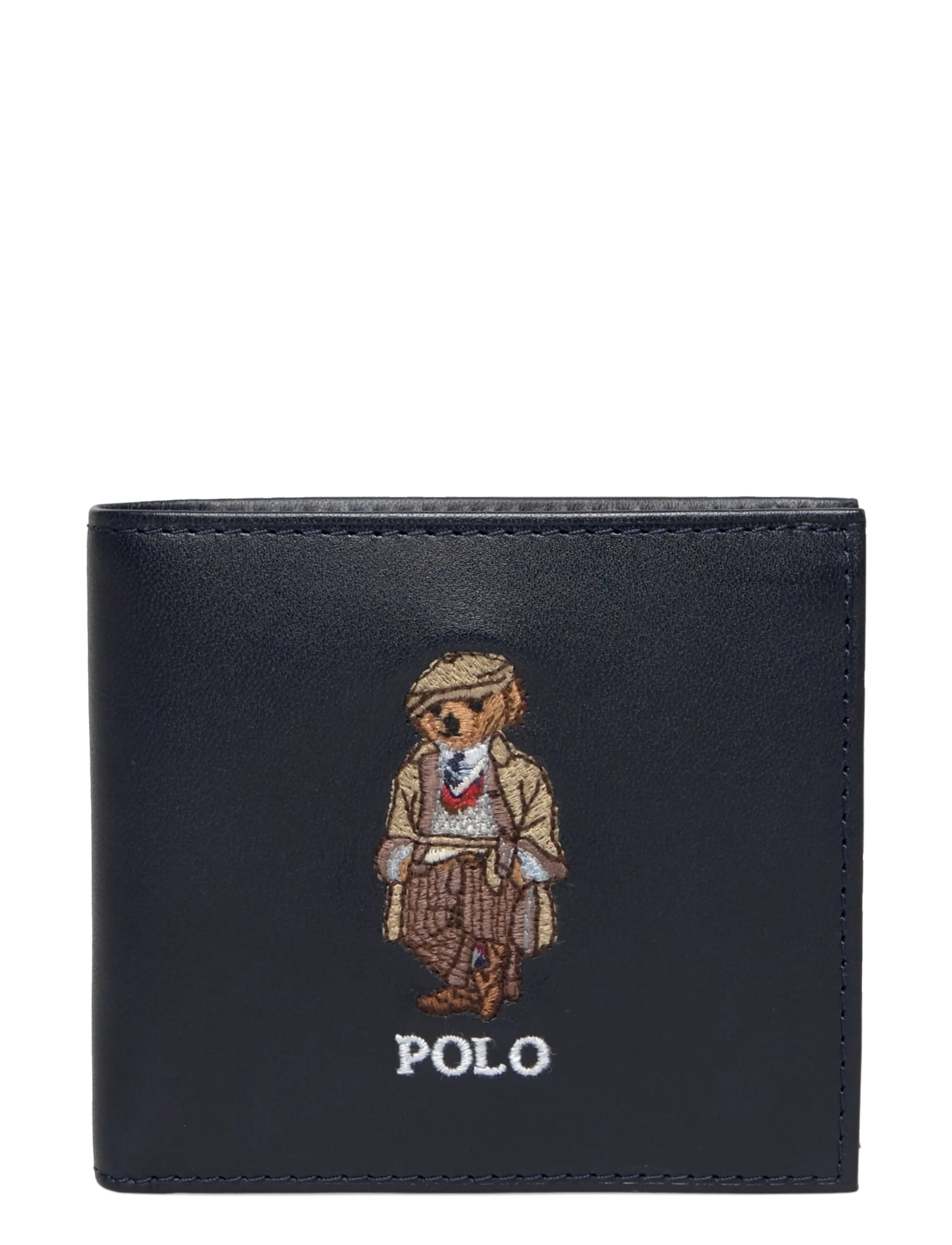 Polo Bear Leather Billfold Coin Wallet - NEWPORT NAVY