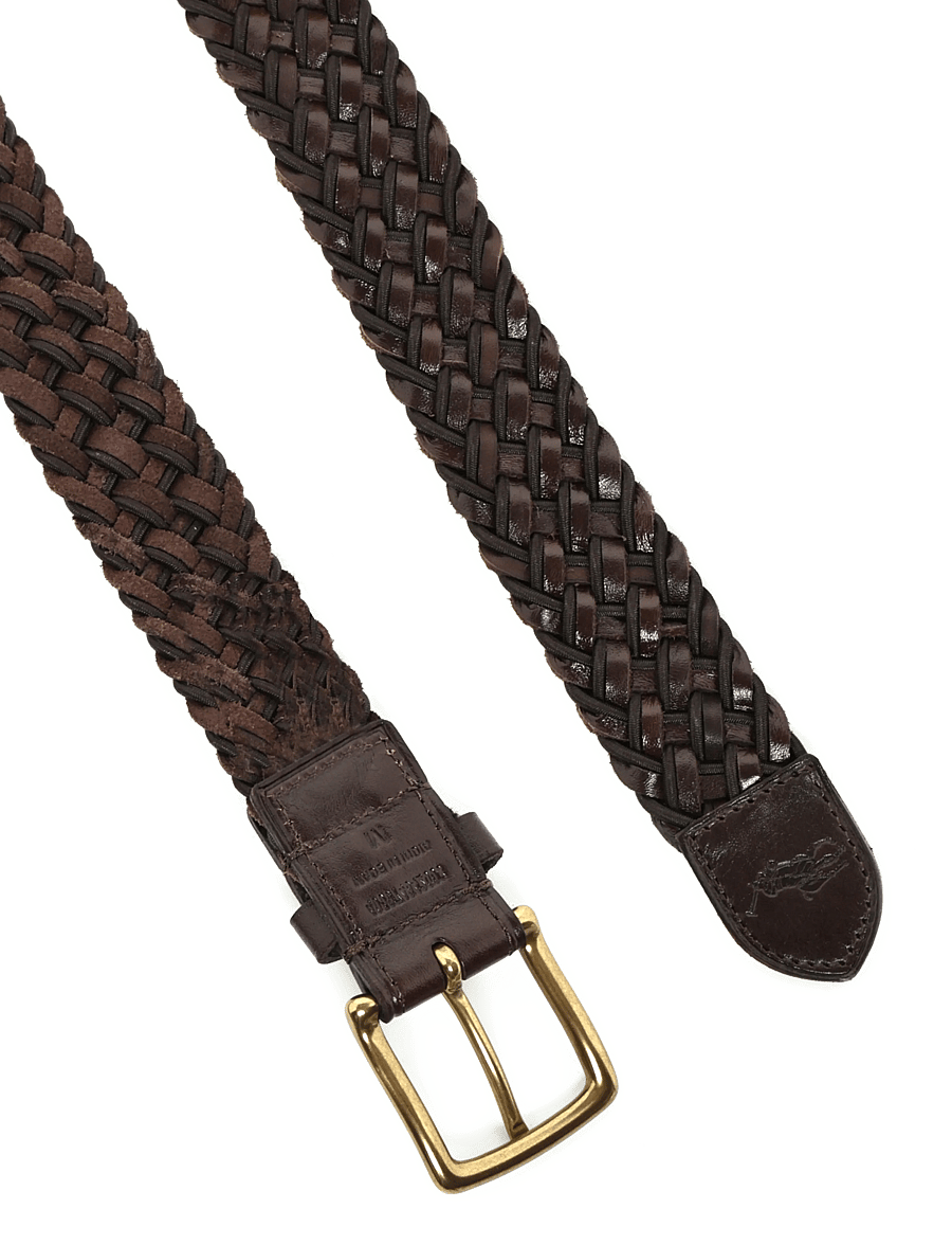 Polo Ralph Lauren - Leather & Braided Cord Woven Belt - punutud vööd - brown/brown - 1